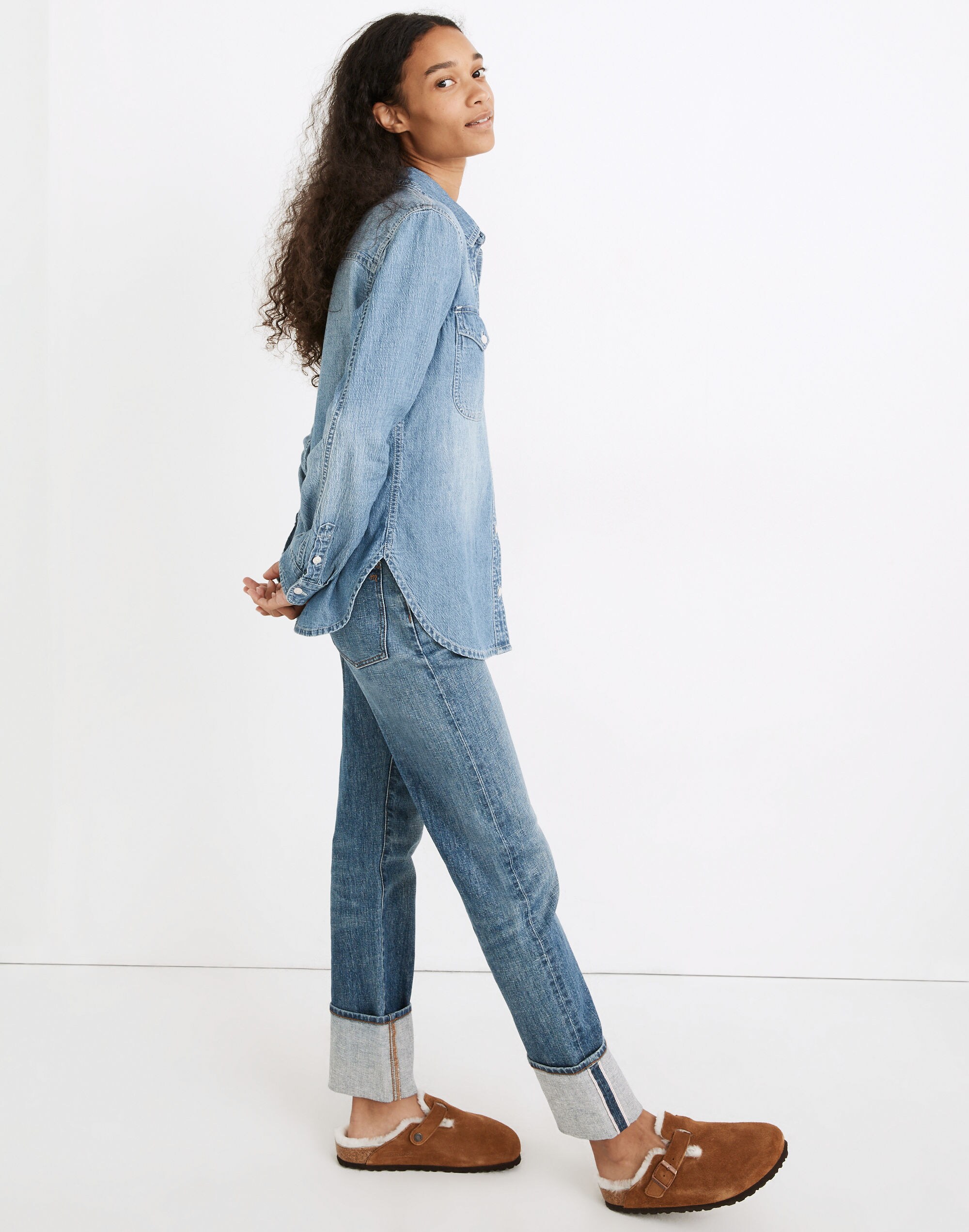 Denim Button-Up Shirt in Bluffton Wash