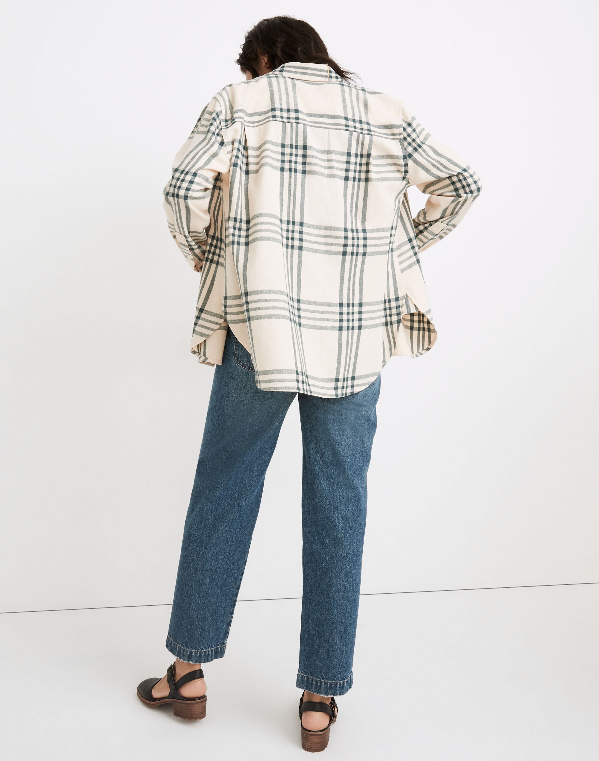 Oversized Ex-Boyfriend Swing Shirt in Windowpane