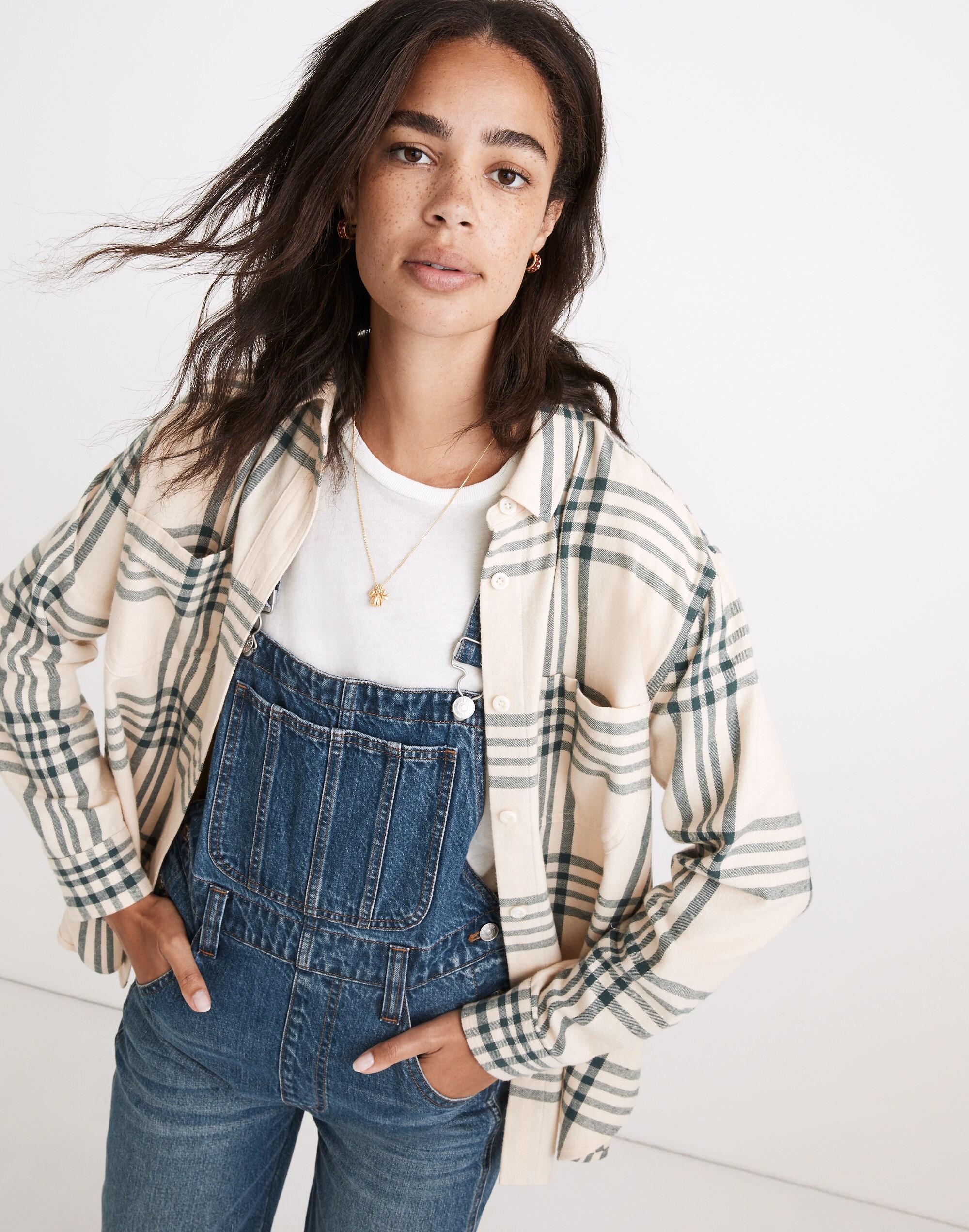 Oversized Ex-Boyfriend Swing Shirt in Windowpane