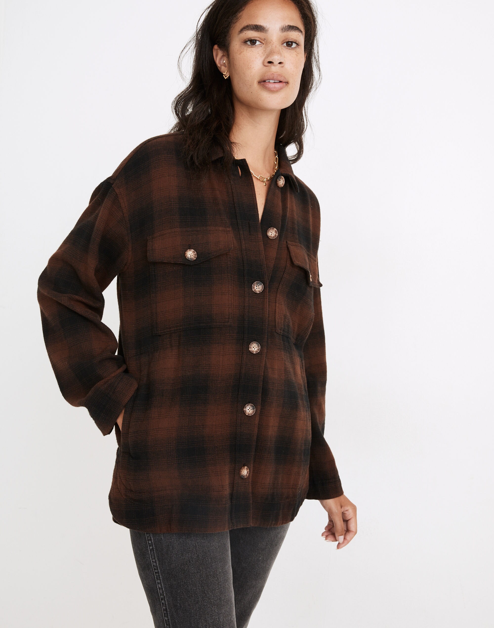 Flannel Shirt-Jacket in Gelston Plaid