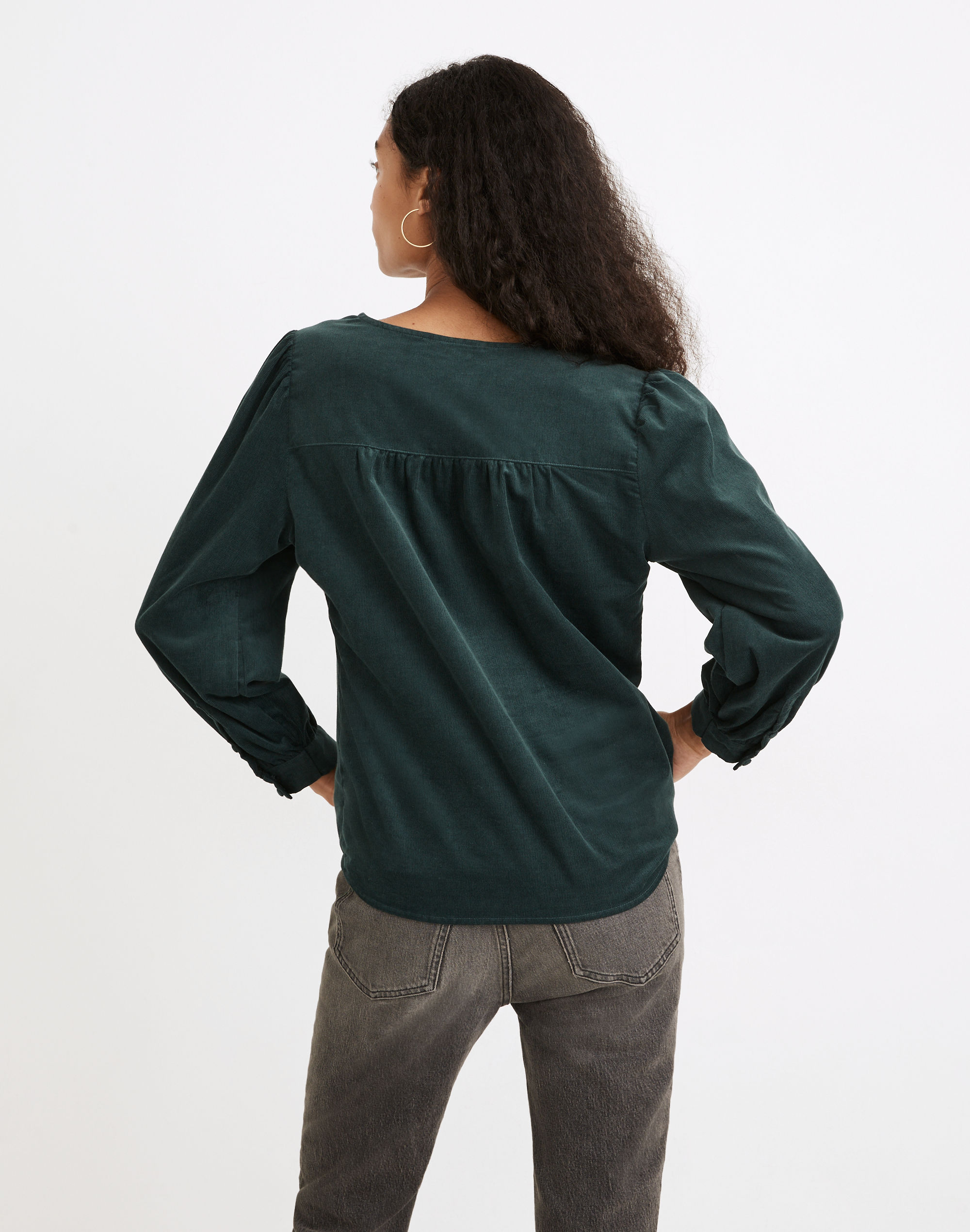 Corduroy Kinston Side-Button Wrap Top