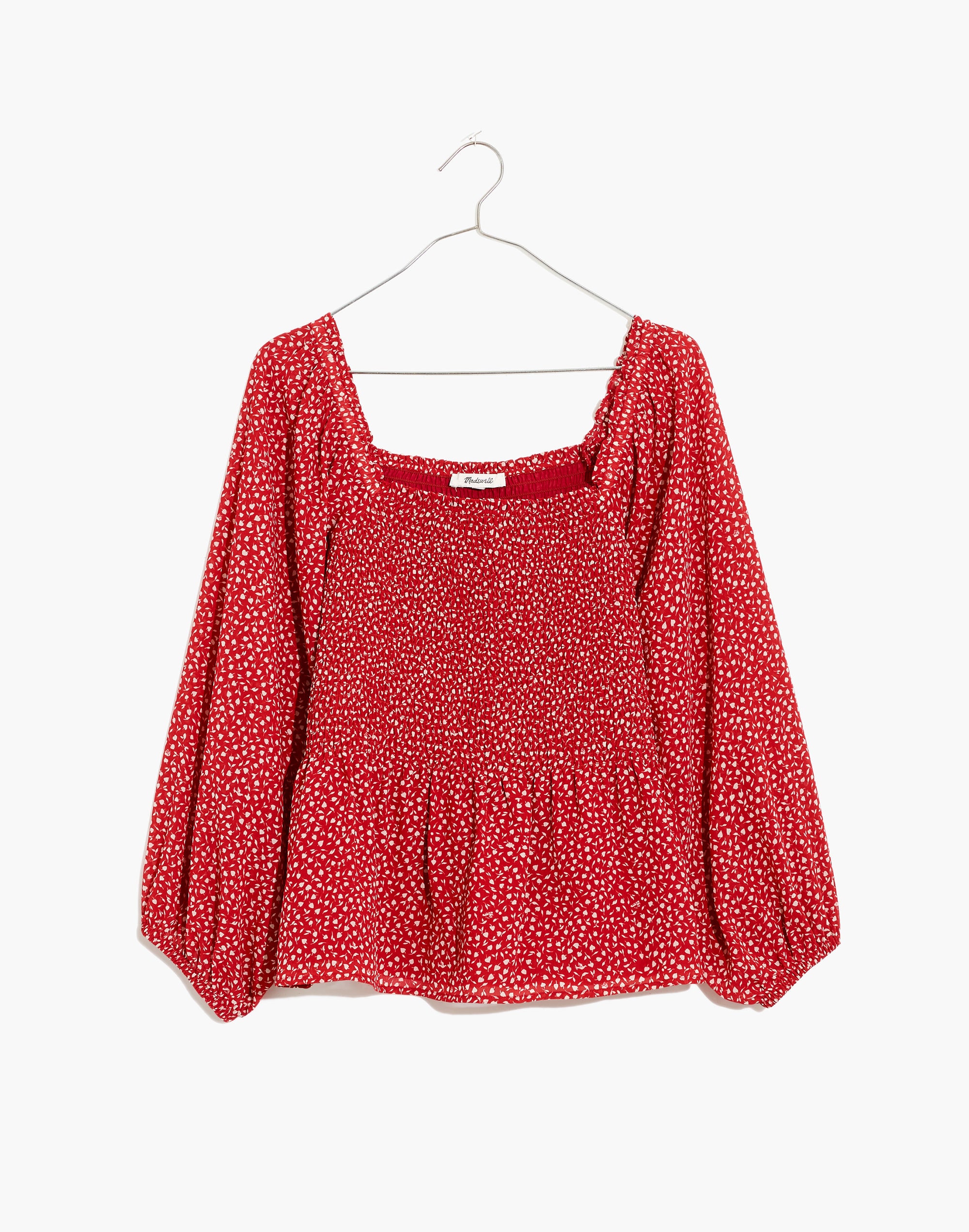(Re)sourced Georgette Lucie Smocked Peplum Top in Batik Vine