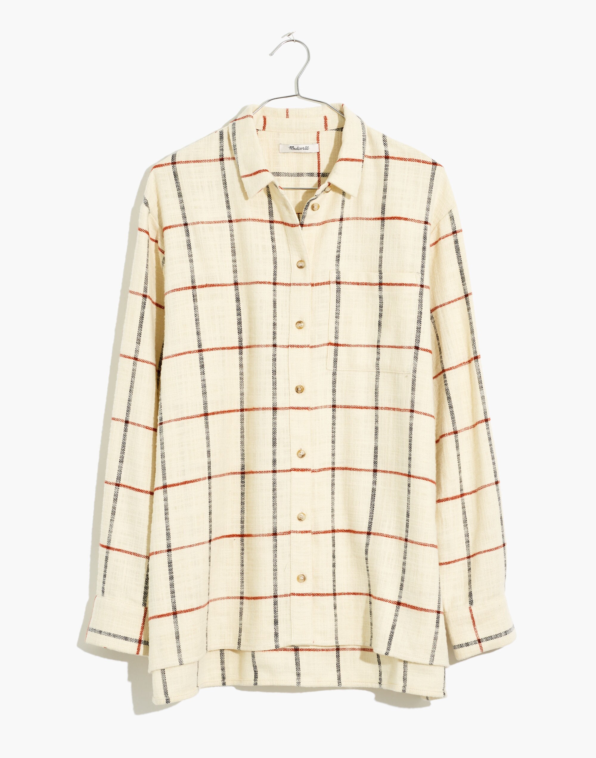 Flannel Oversized Ex-Boyfriend Shirt in Windowpane
