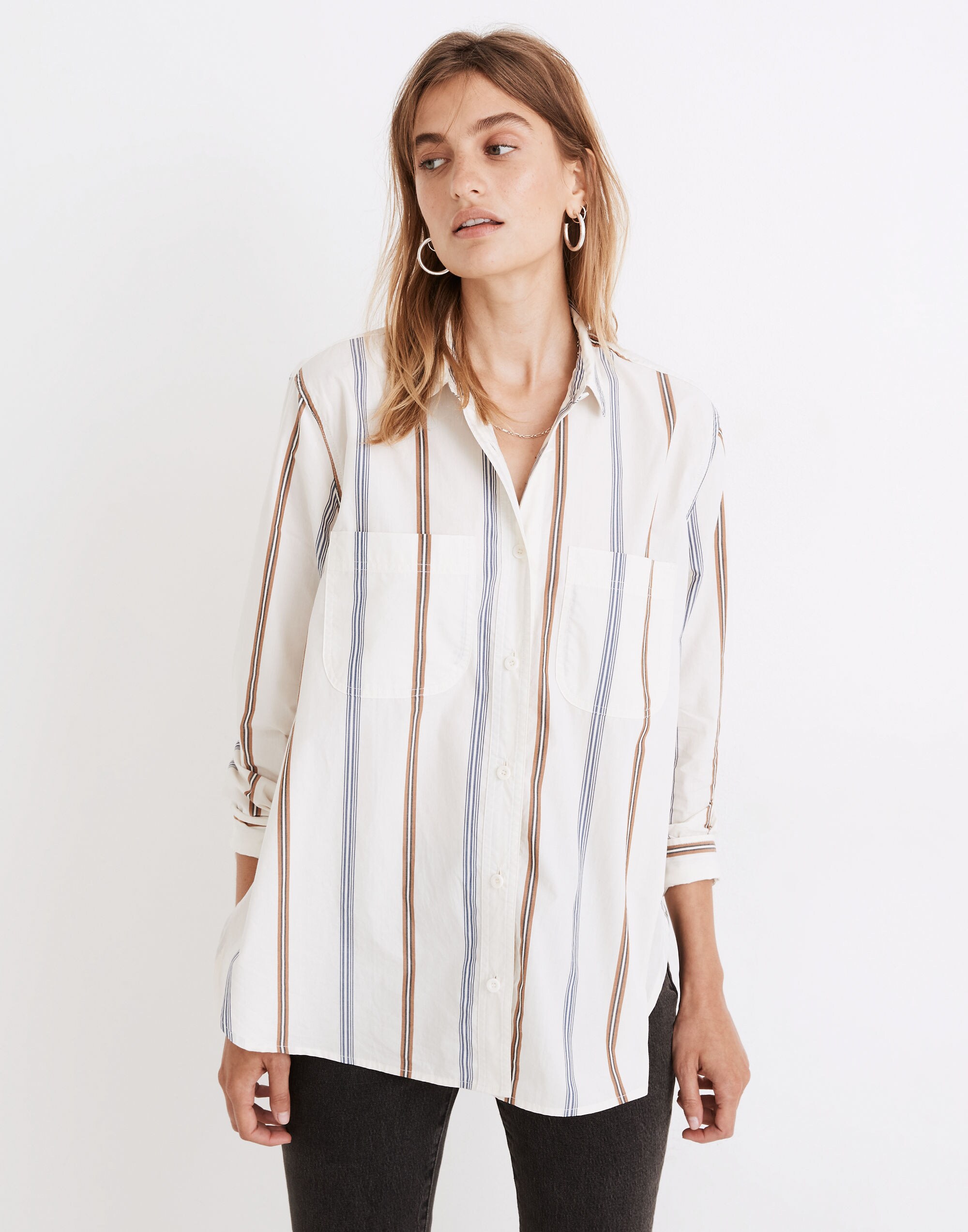Oversized Ex-Boyfriend Swing Shirt in Roeser Stripe