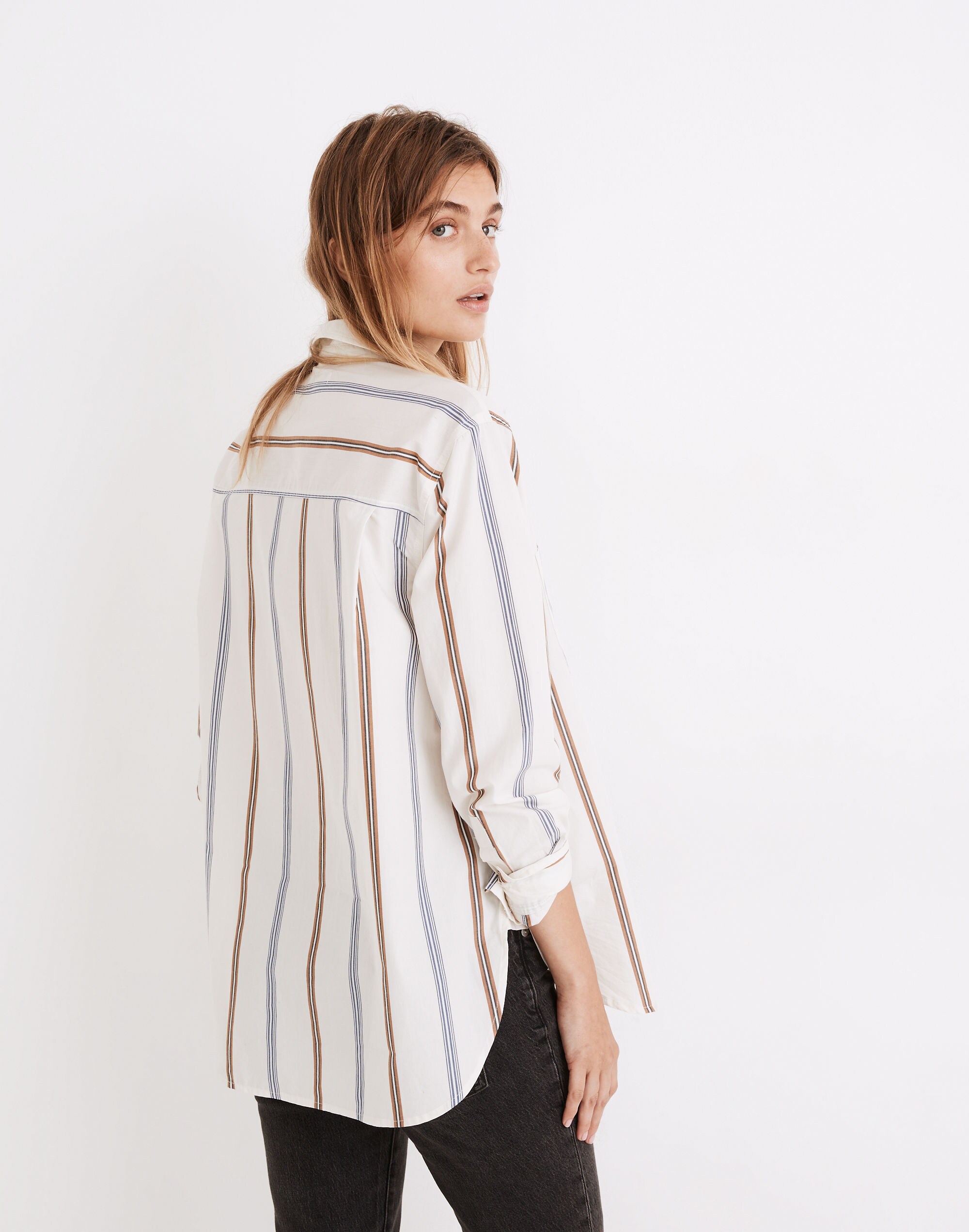 Oversized Ex-Boyfriend Swing Shirt in Roeser Stripe