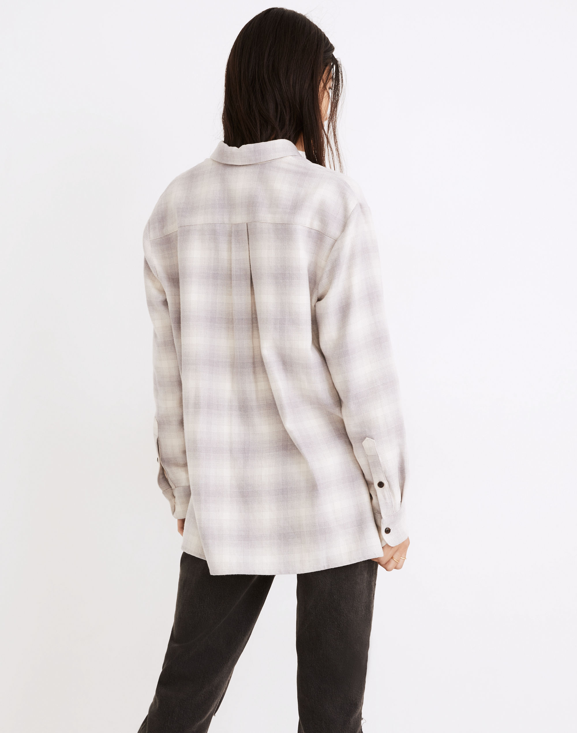 Flannel Oversized Ex-Boyfriend Shirt in Natural Dye Plaid