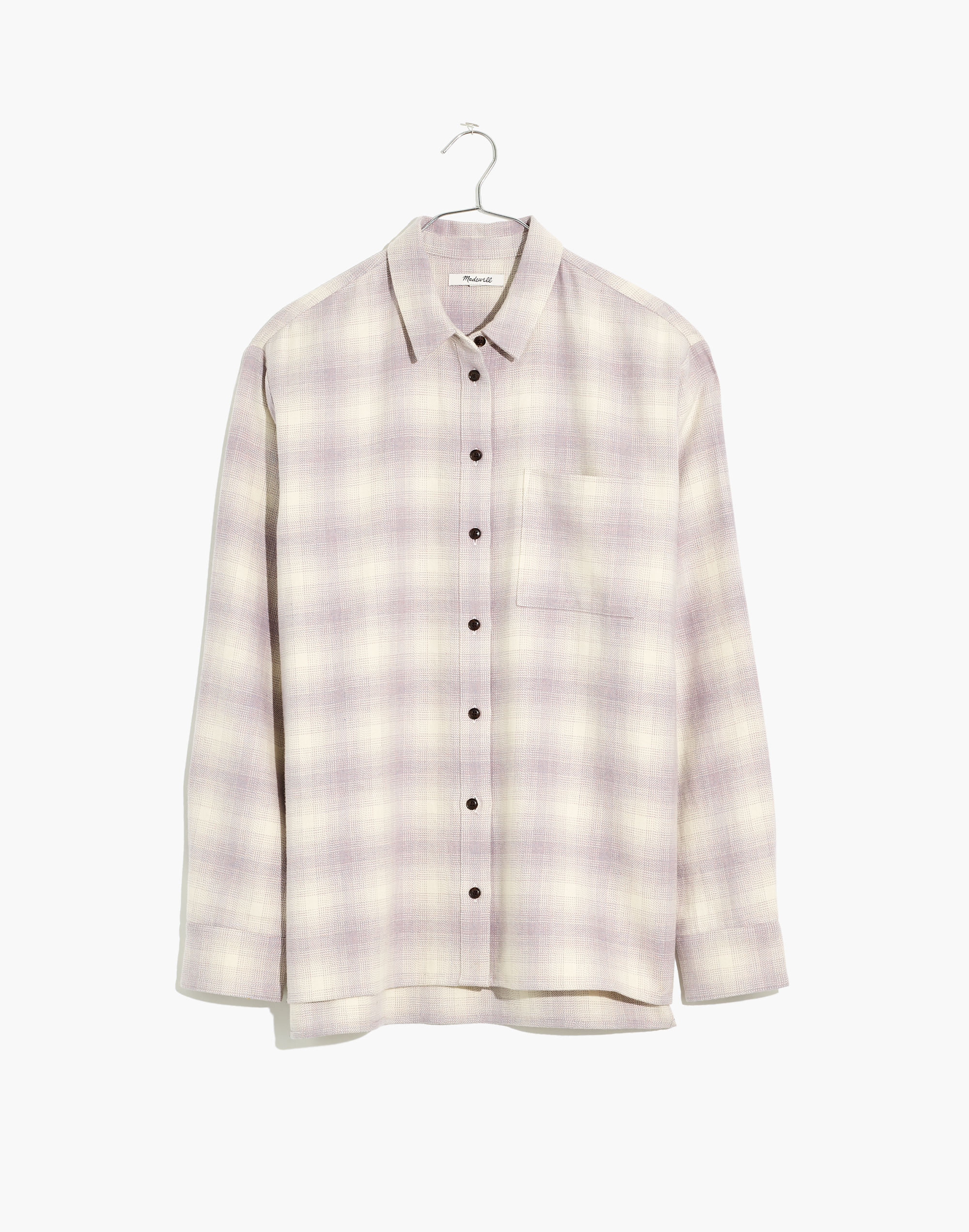 Flannel Oversized Ex-Boyfriend Shirt in Natural Dye Plaid