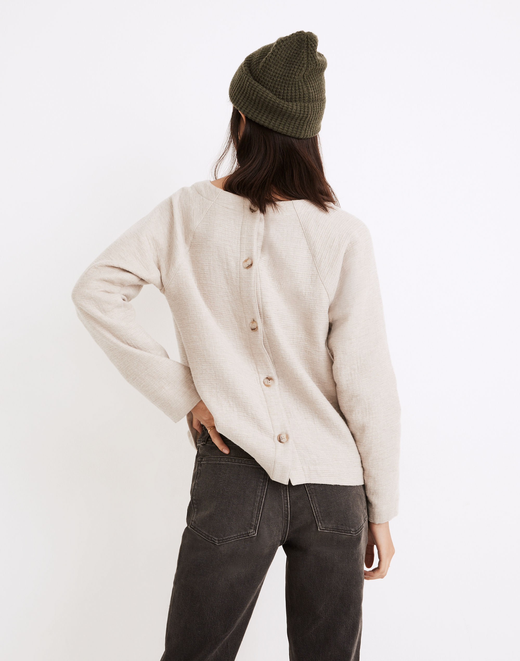 Waffle Button-Back Top