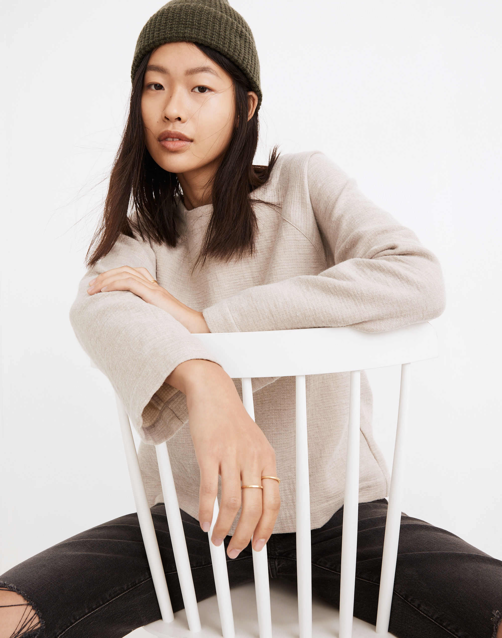 Waffle Button-Back Top