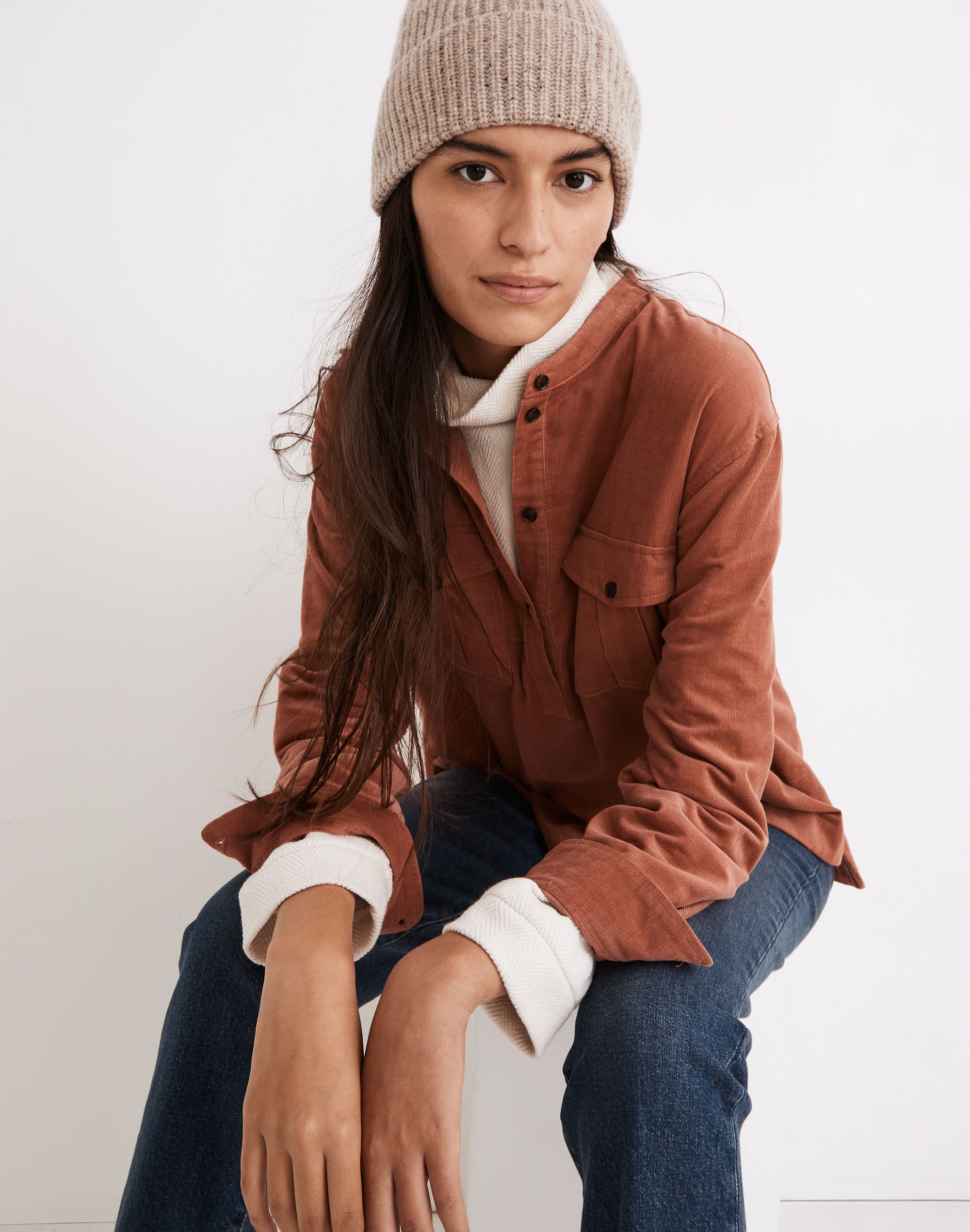 Corduroy Utility Popover Shirt