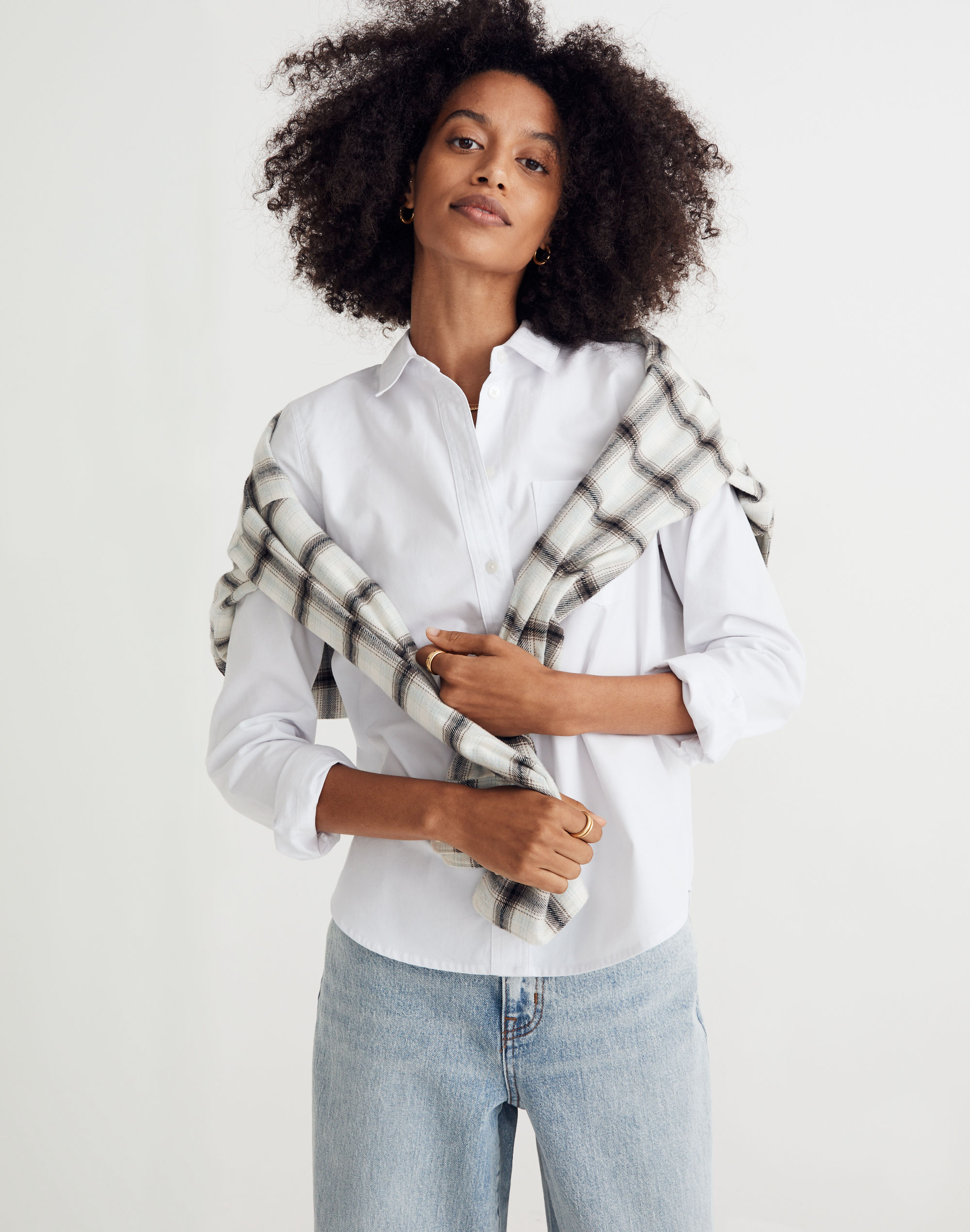shrunken button-up oxford shirt