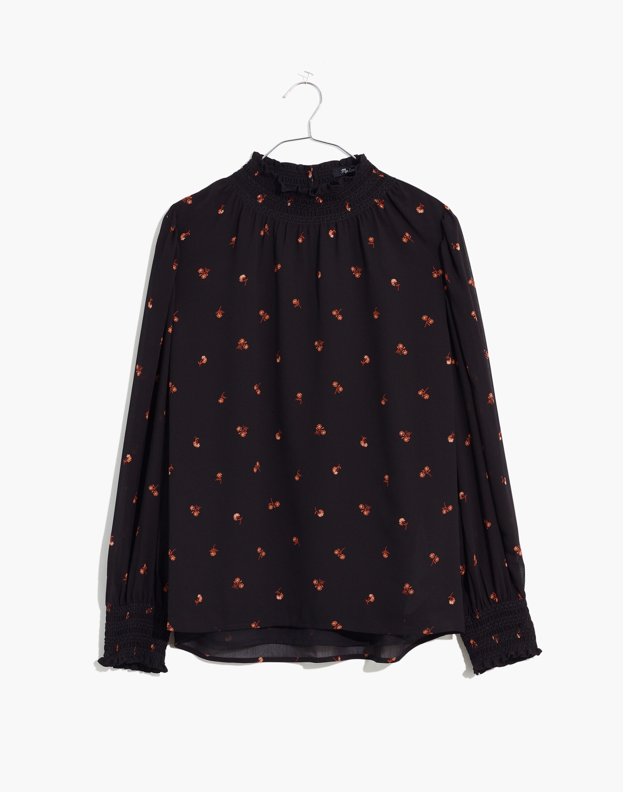 (Re)sourced Georgette Smocked Mockneck Top in Amie Floral