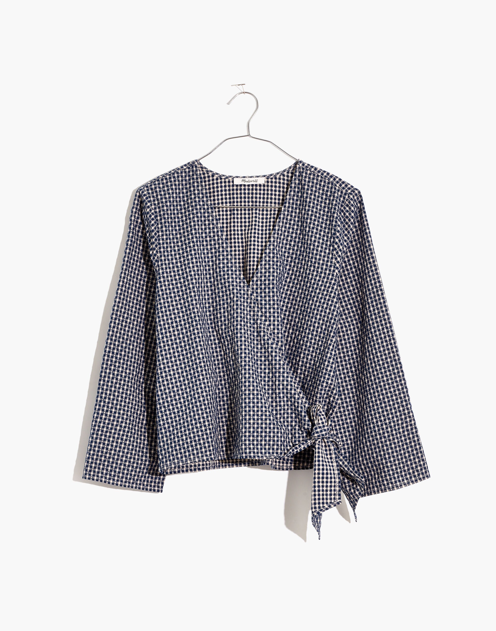 Textured Cotton Wrap Top