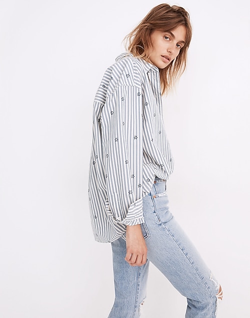 Floral Painter Shirt in Stell Stripe