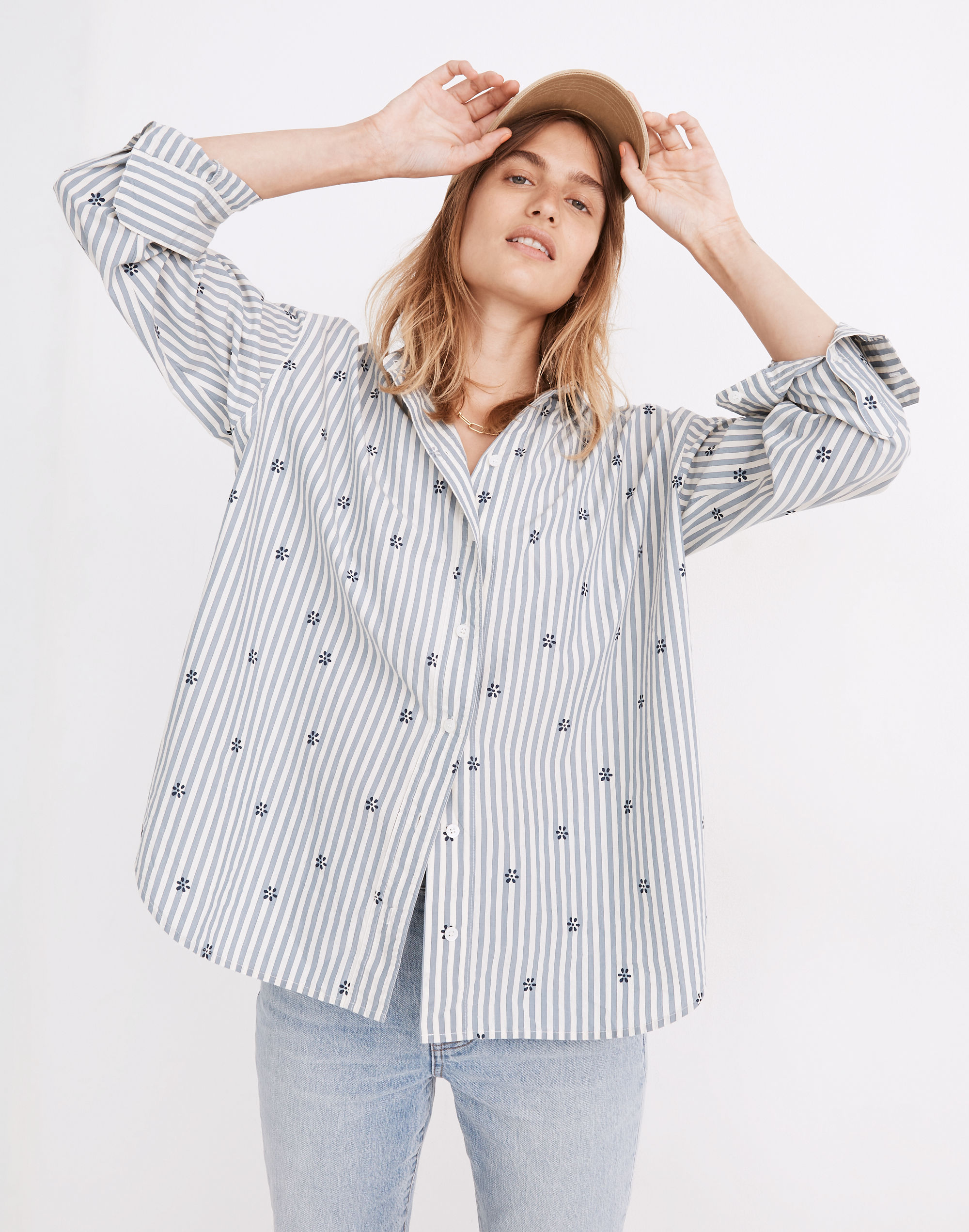 Floral Painter Shirt in Stell Stripe