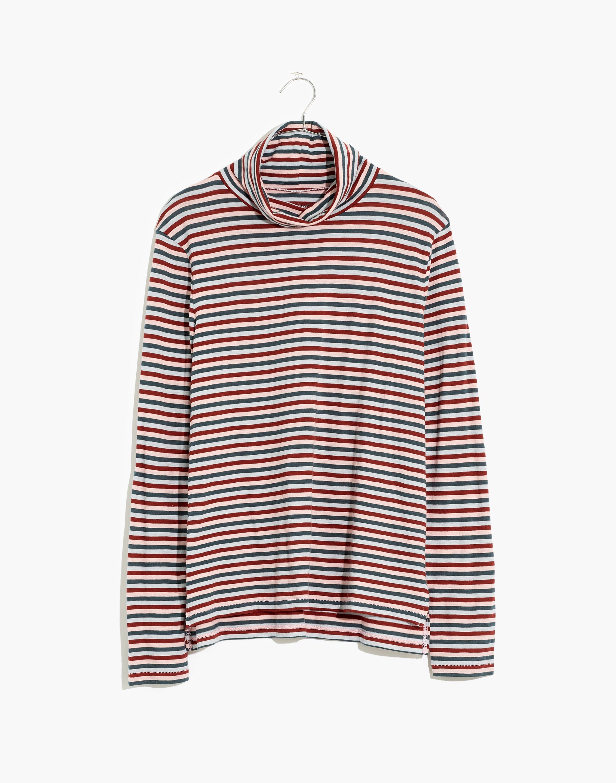 Whisper Cotton Turtleneck in Herrick Stripe