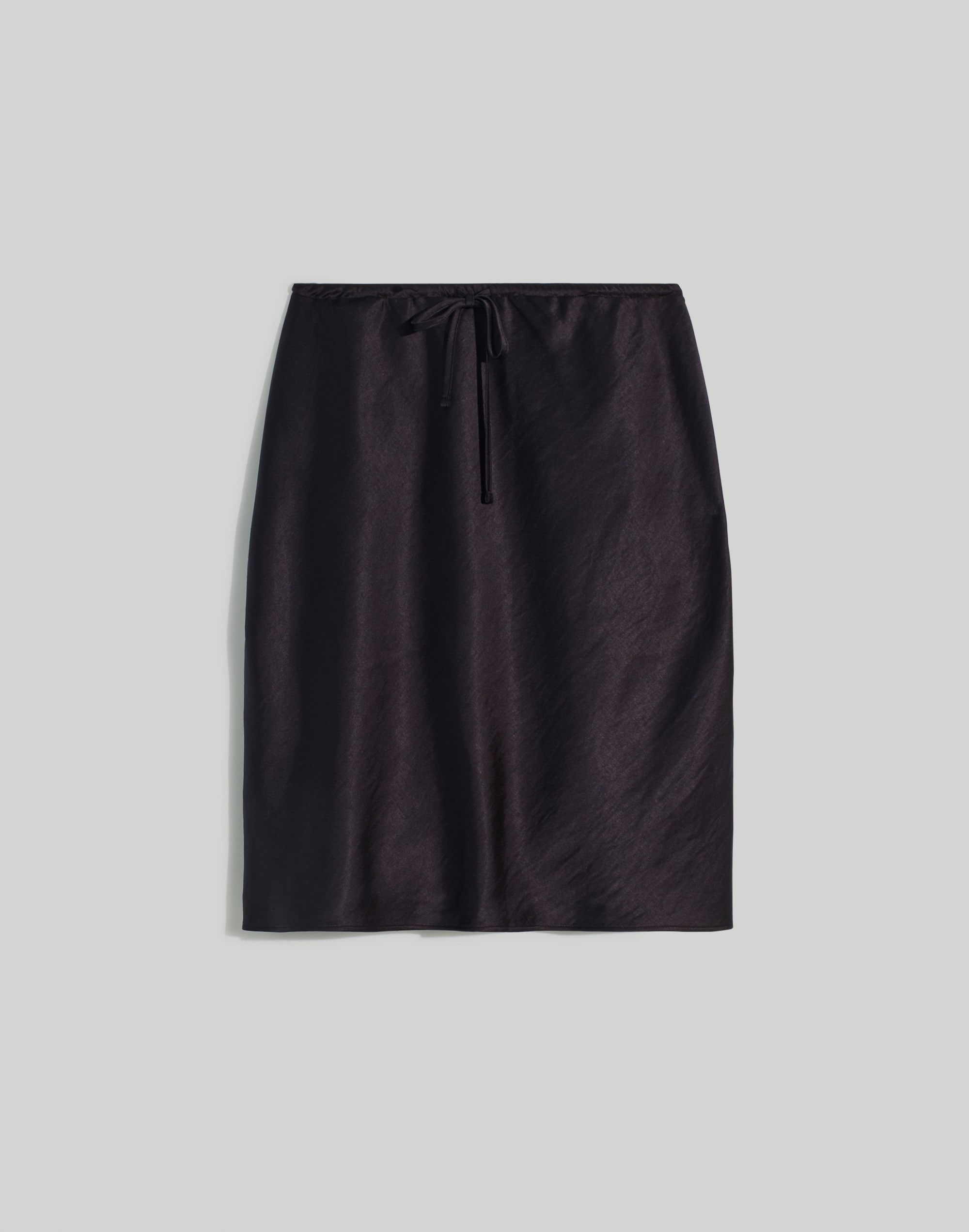 Drawstring Mini Slip Skirt