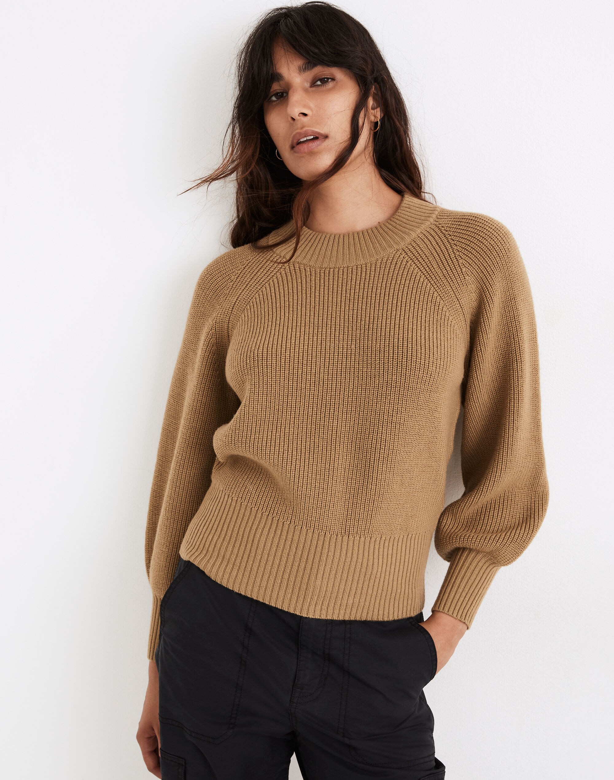 Poole Balloon-Sleeve Pullover Sweater