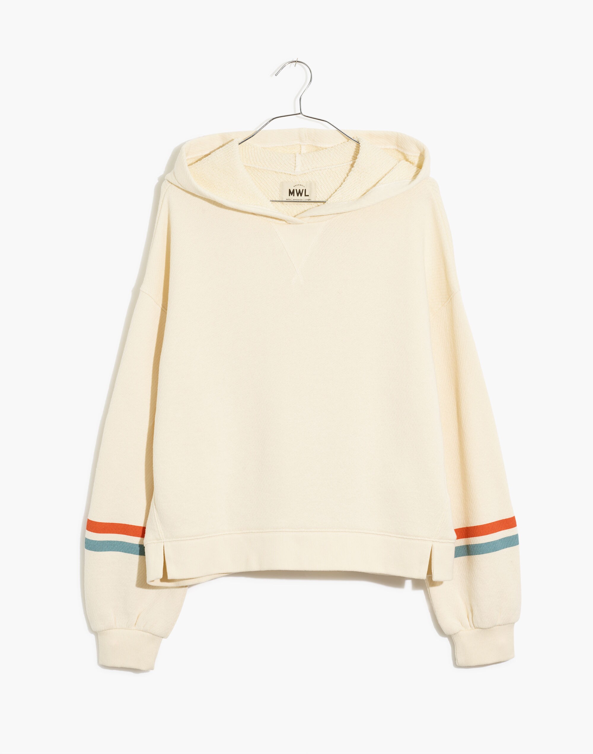 Plus MWL Airyterry Hoodie Sweatshirt: Stripe-Sleeve Edition