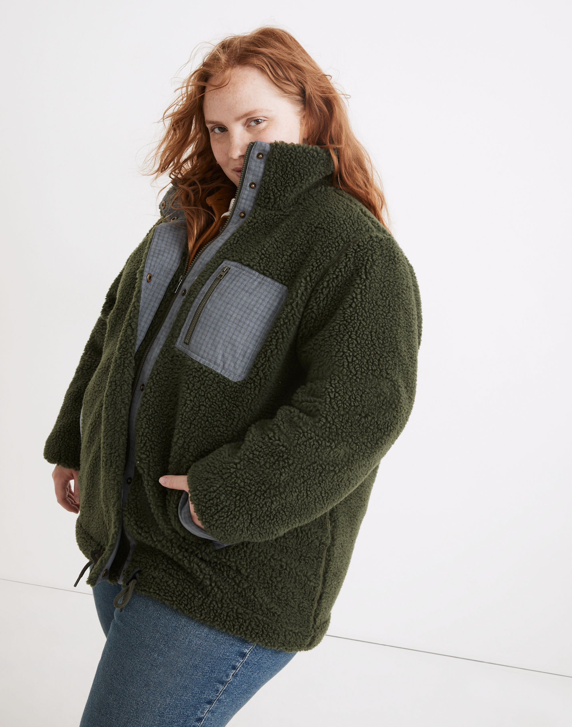 Plus (Re)sourced Sherpa Zip Jacket