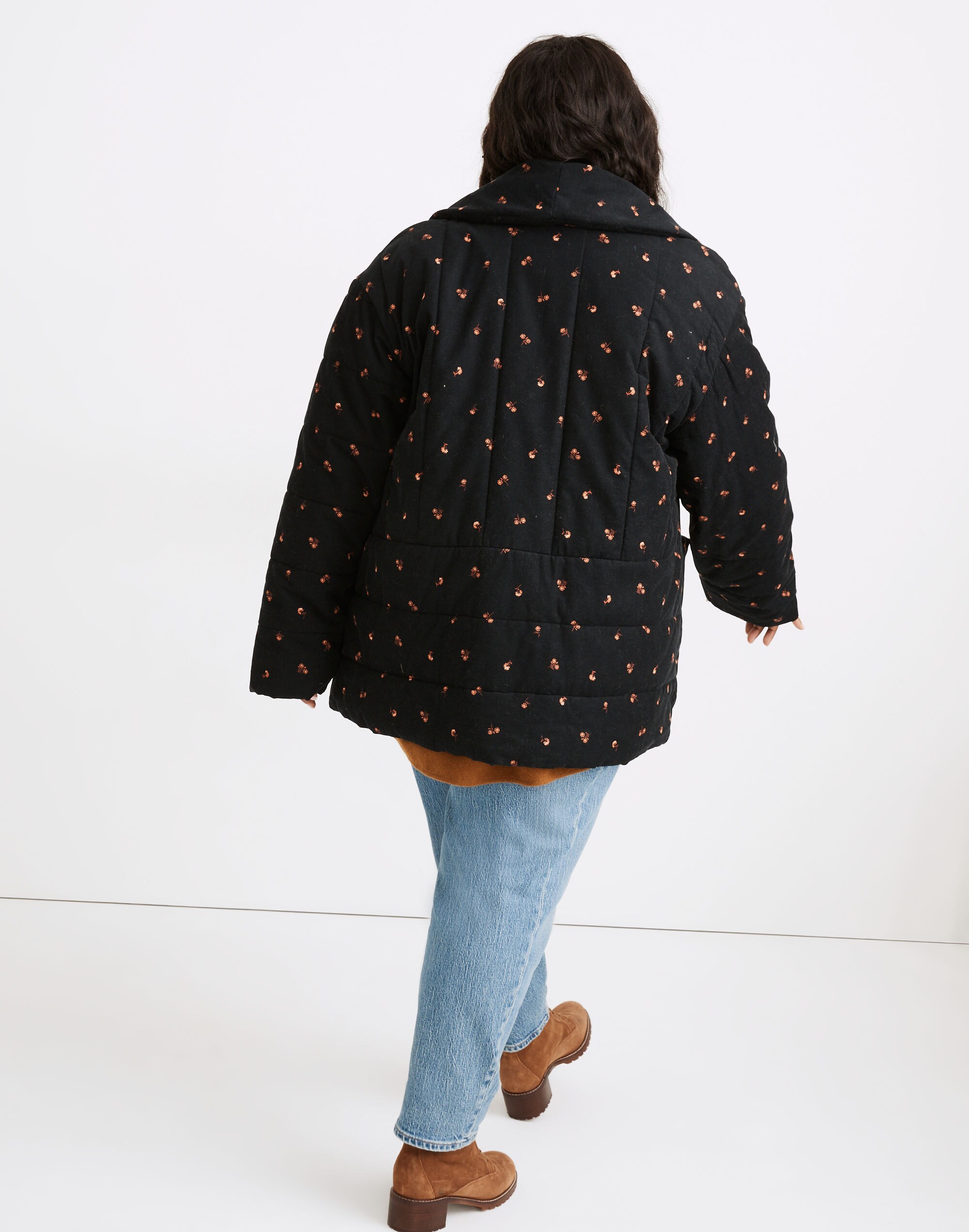 Plus Corduroy Dumont Quilted Jacket in Amie Floral