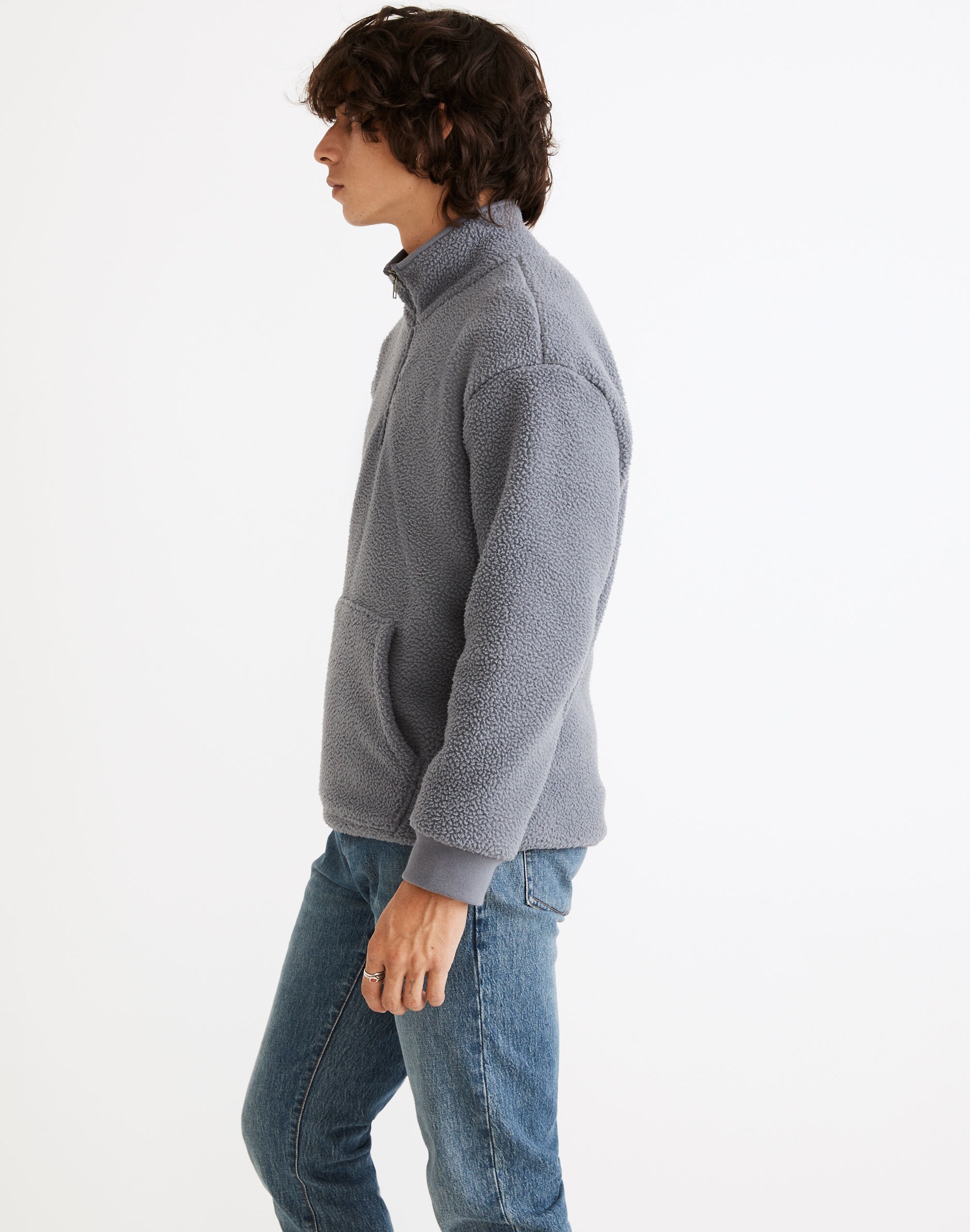 Re)sourced Sherpa Half-Zip Sweatshirt | Madewell