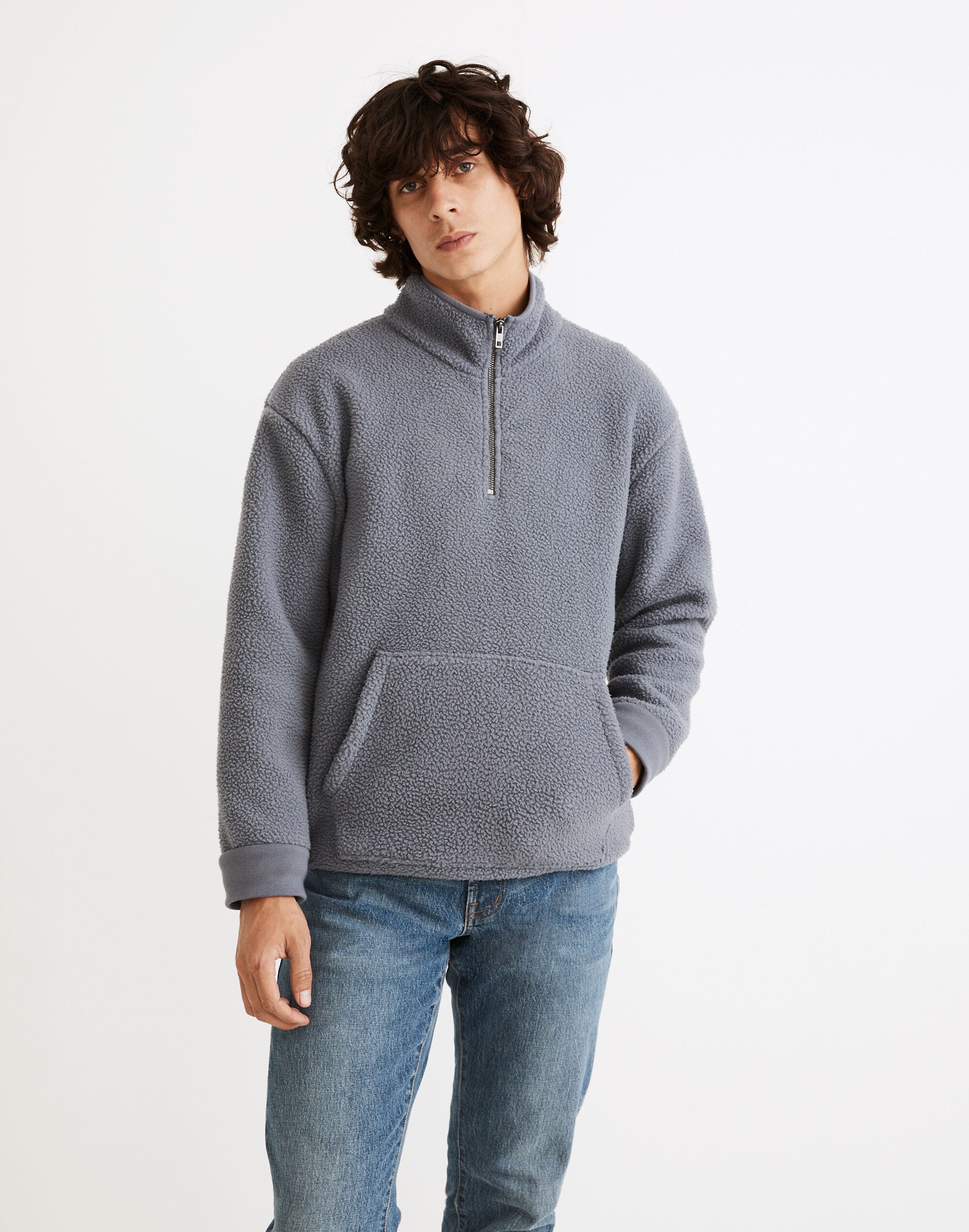 Re)sourced Sherpa Half-Zip Sweatshirt | Madewell