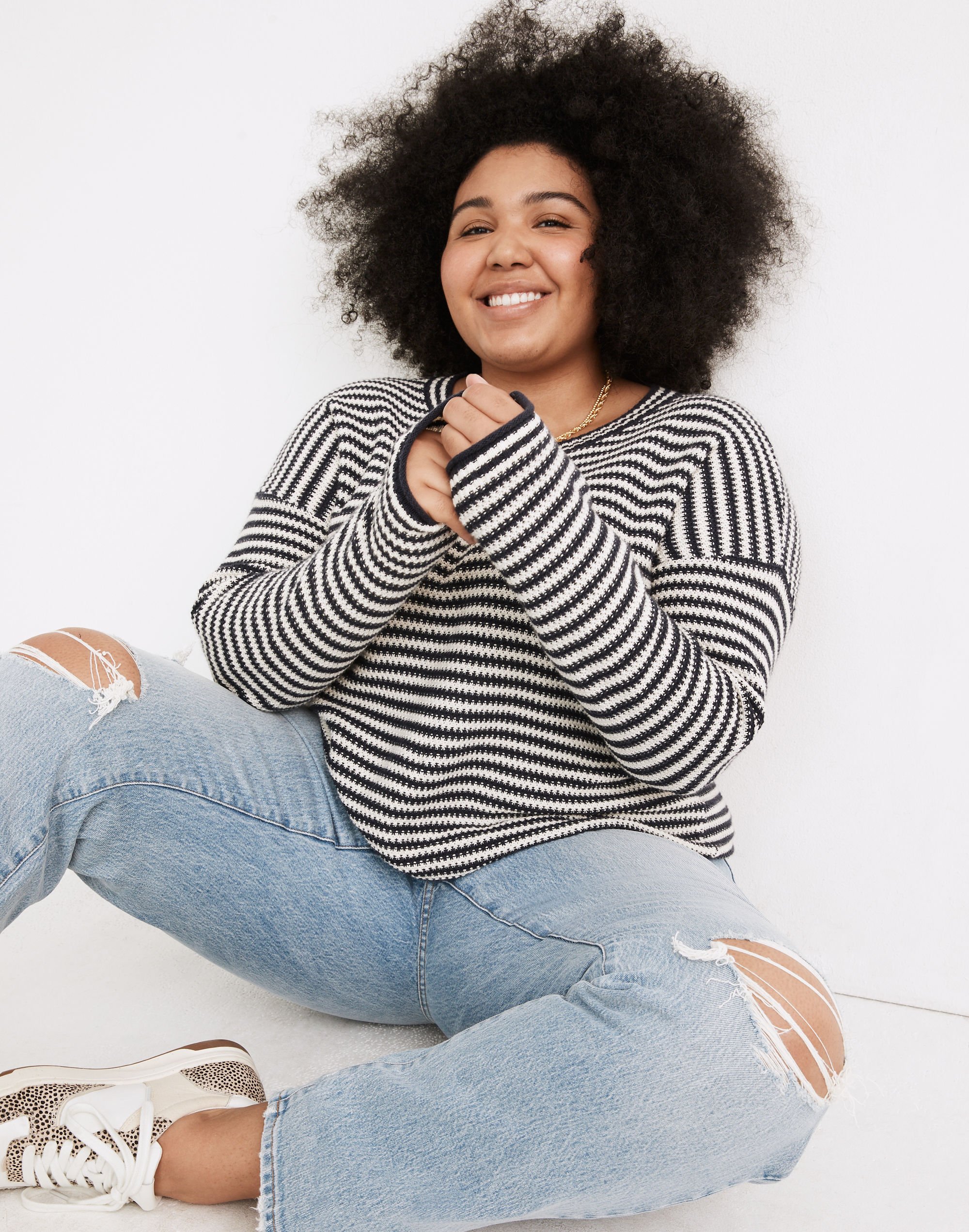 Plus Seagrove Pullover Sweater in Stripe