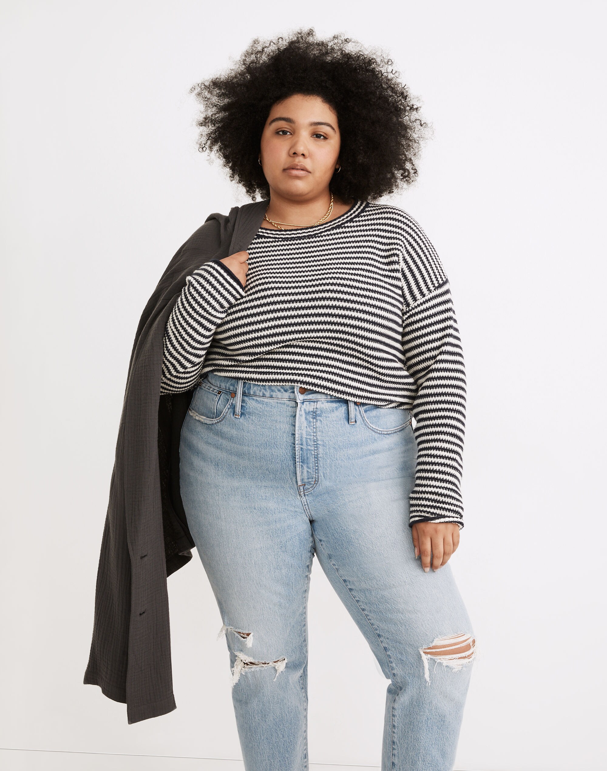 Plus Seagrove Pullover Sweater in Stripe