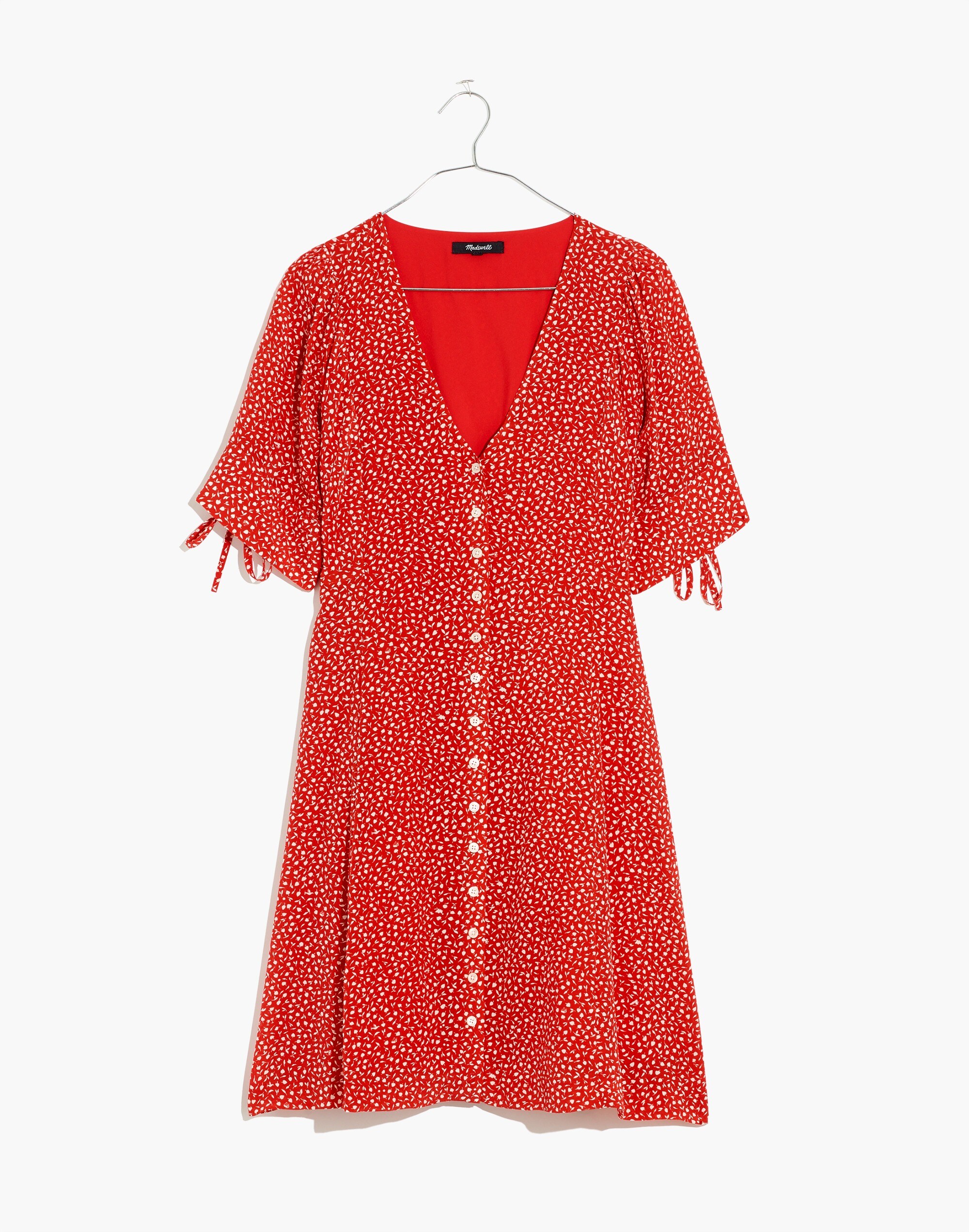 Silk Button-Front Mini Dress in Park Picnic