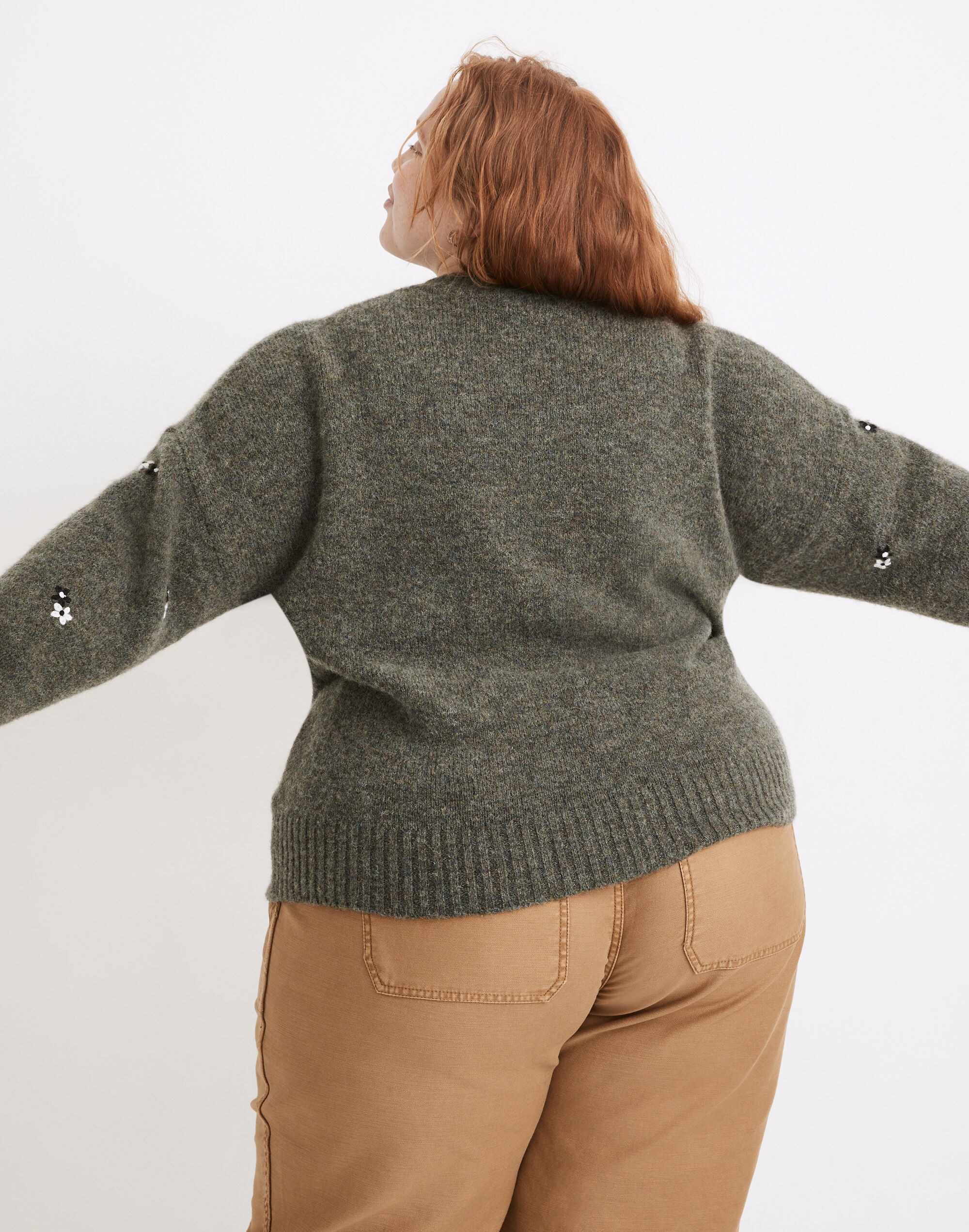 Plus Embroidered Enfield Half-Zip Sweater