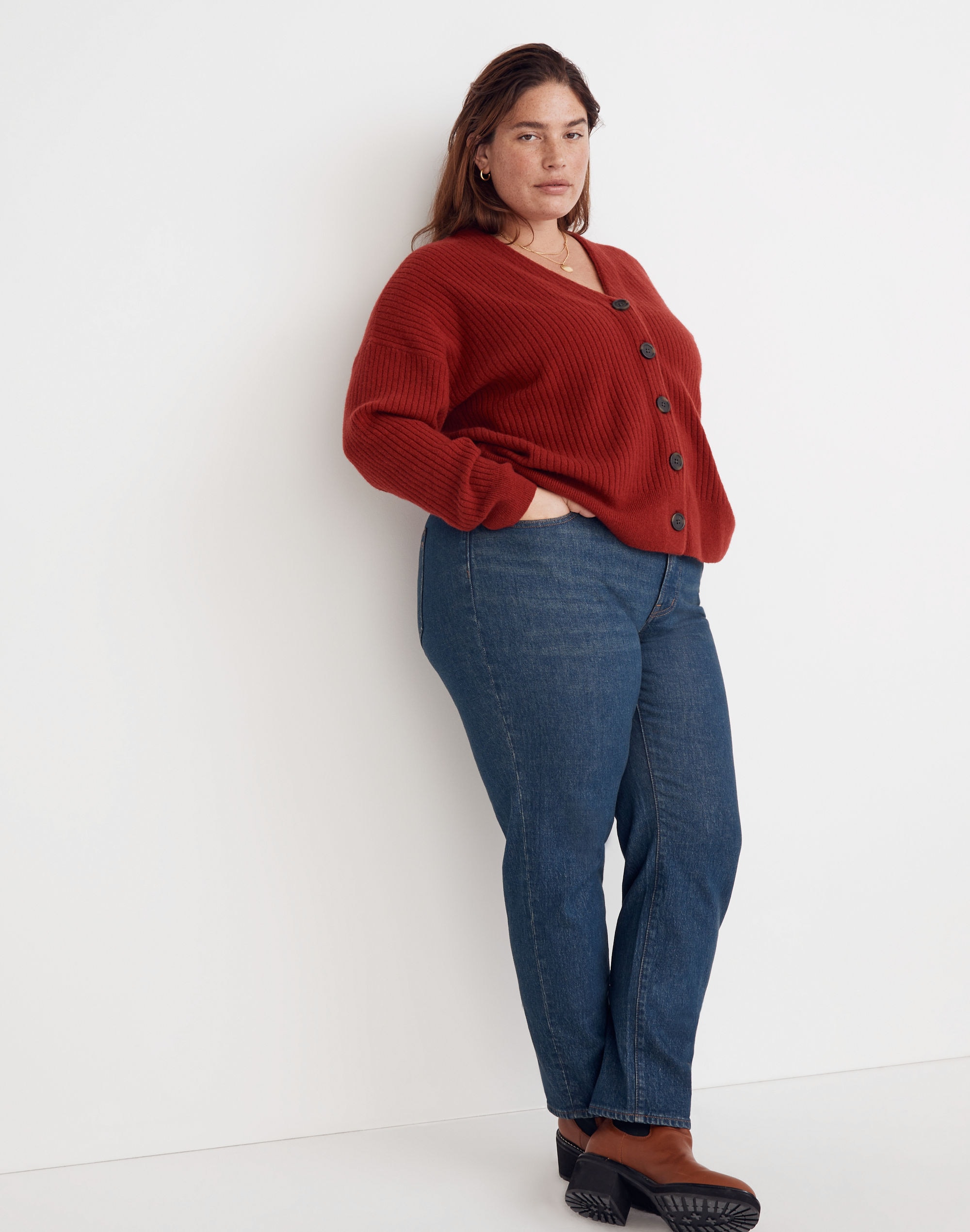 Plus Cameron Ribbed Cardigan Sweater in Coziest Yarn