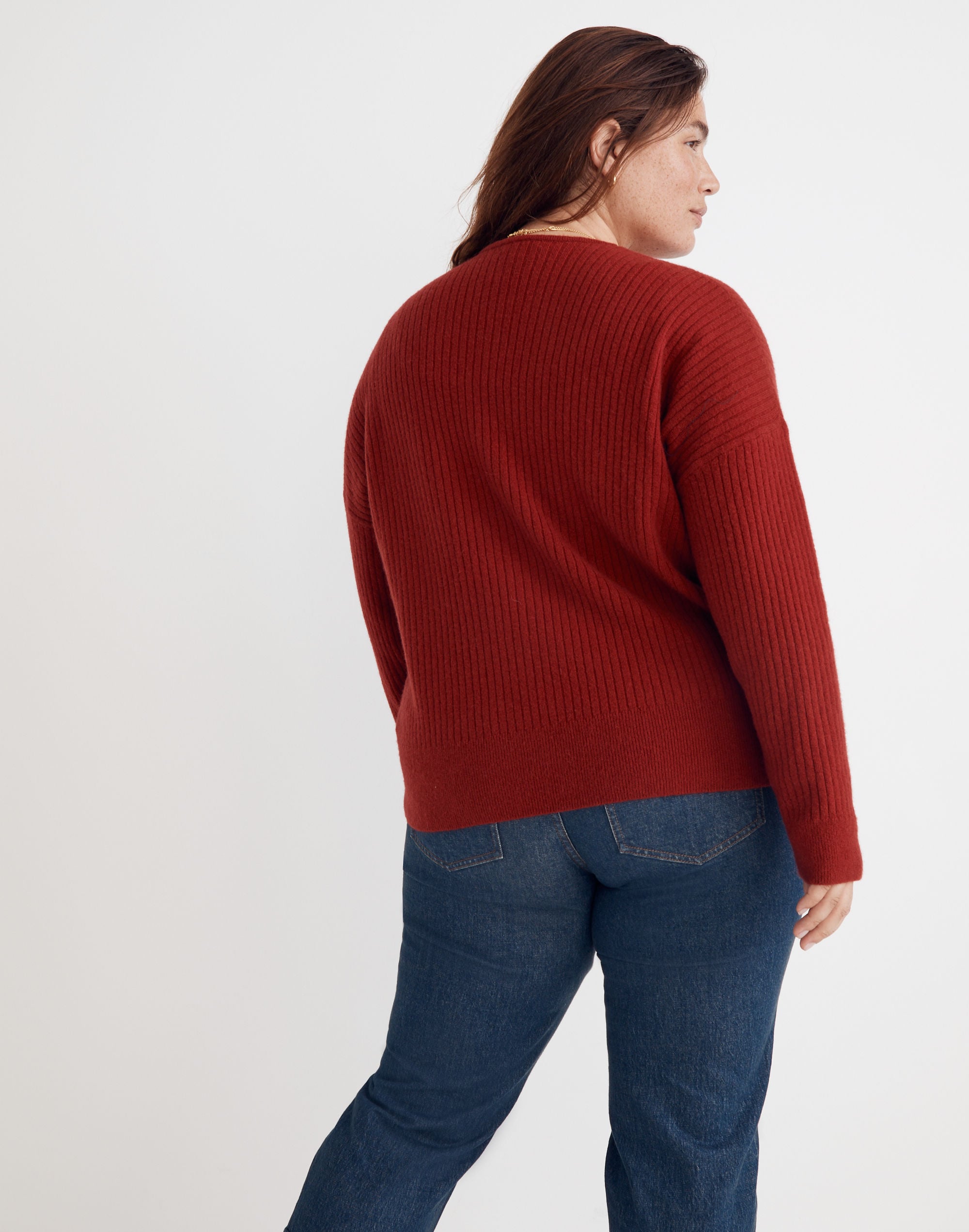 Plus Cameron Ribbed Cardigan Sweater in Coziest Yarn