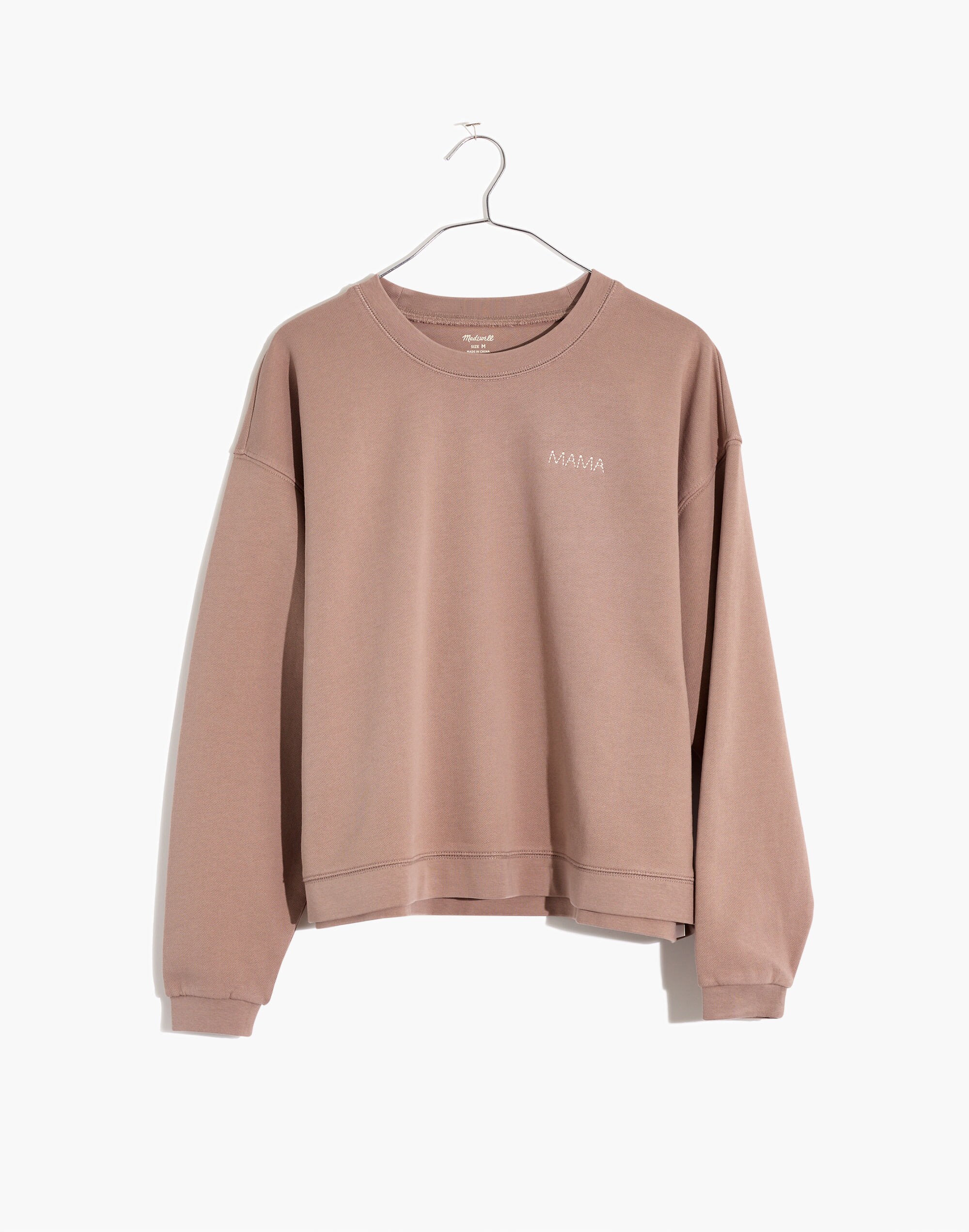 Mama Embroidered (Re)sourced Cotton Swing Sweatshirt