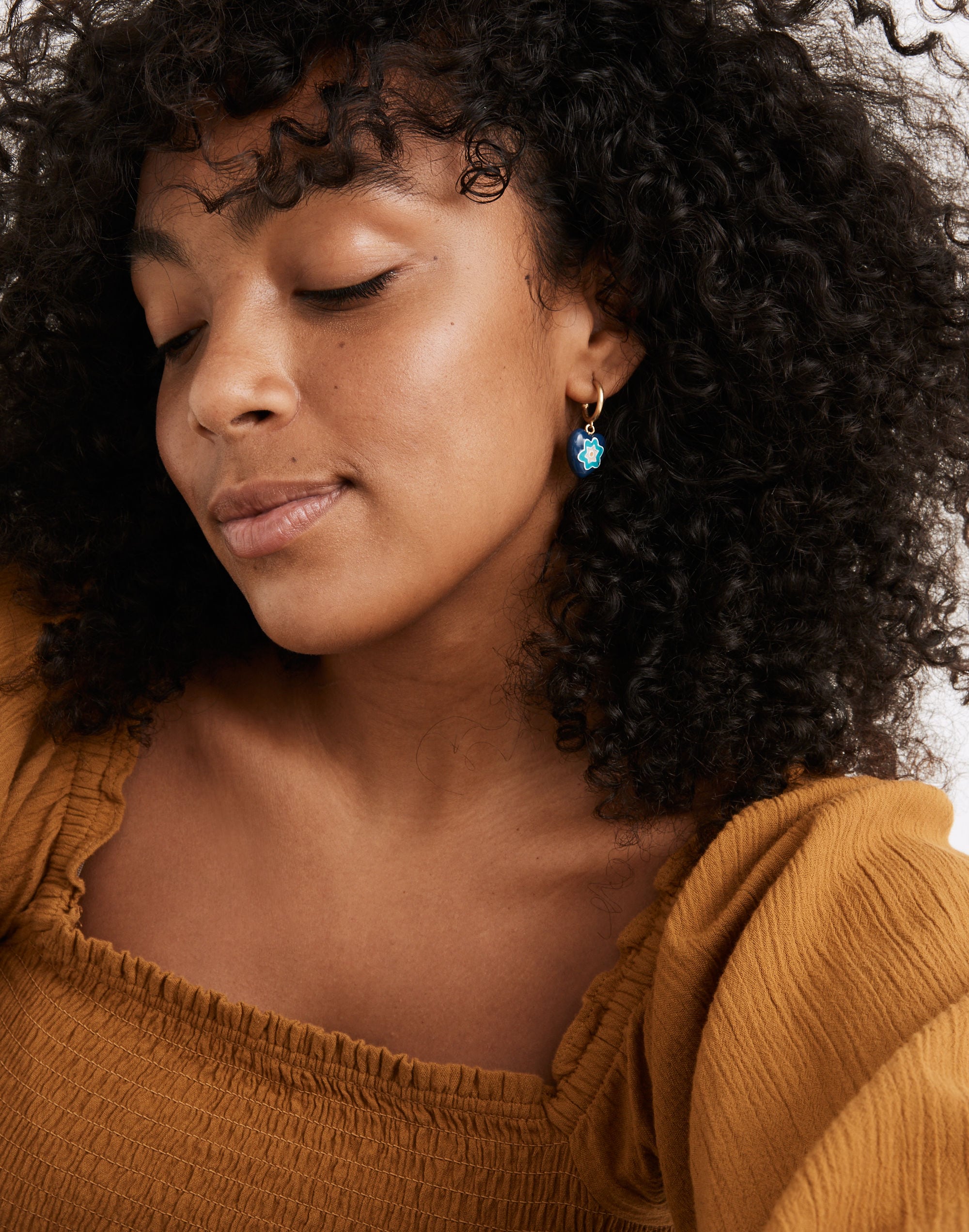 Mosaic Heart Hoop Earrings