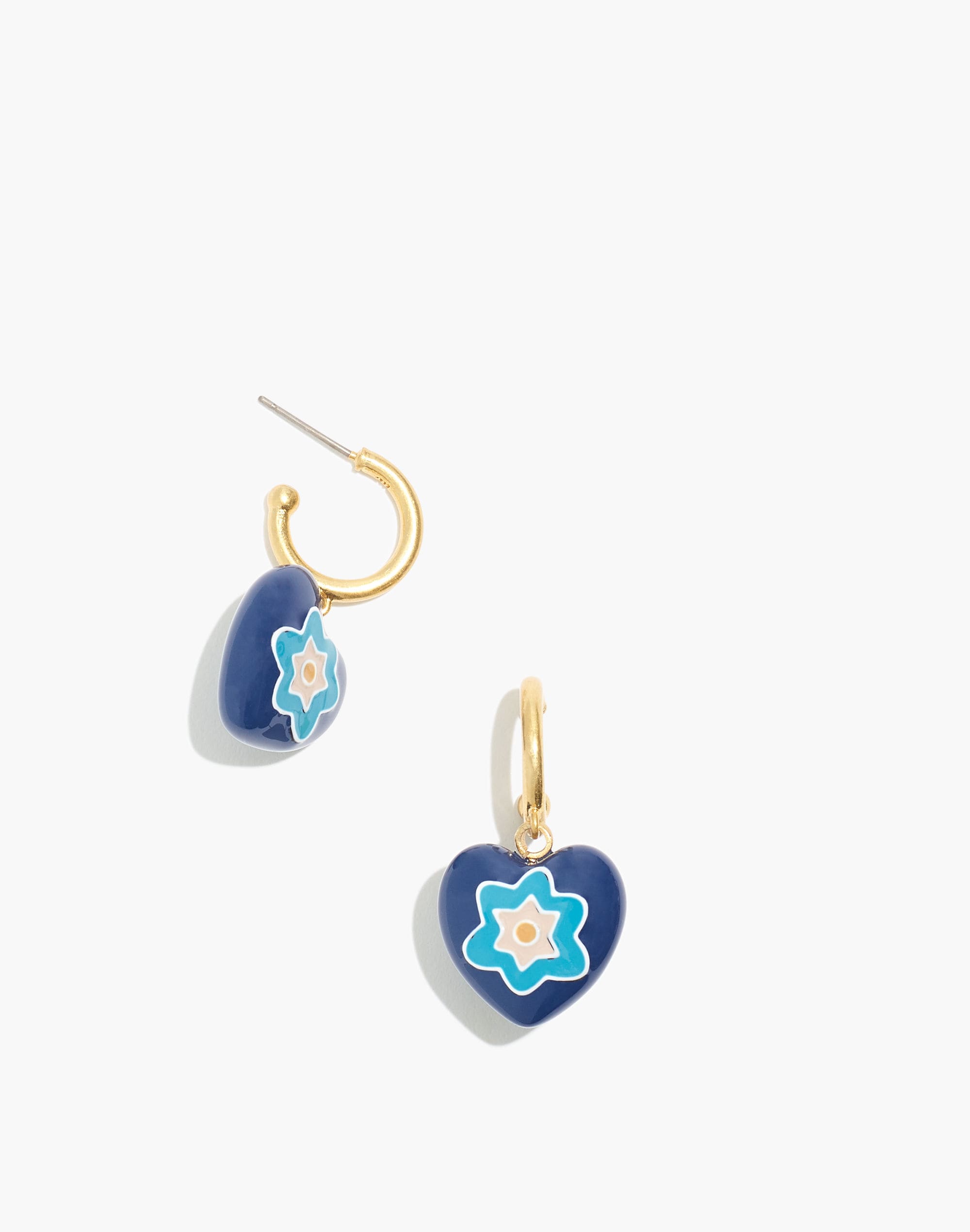 Mosaic Heart Hoop Earrings