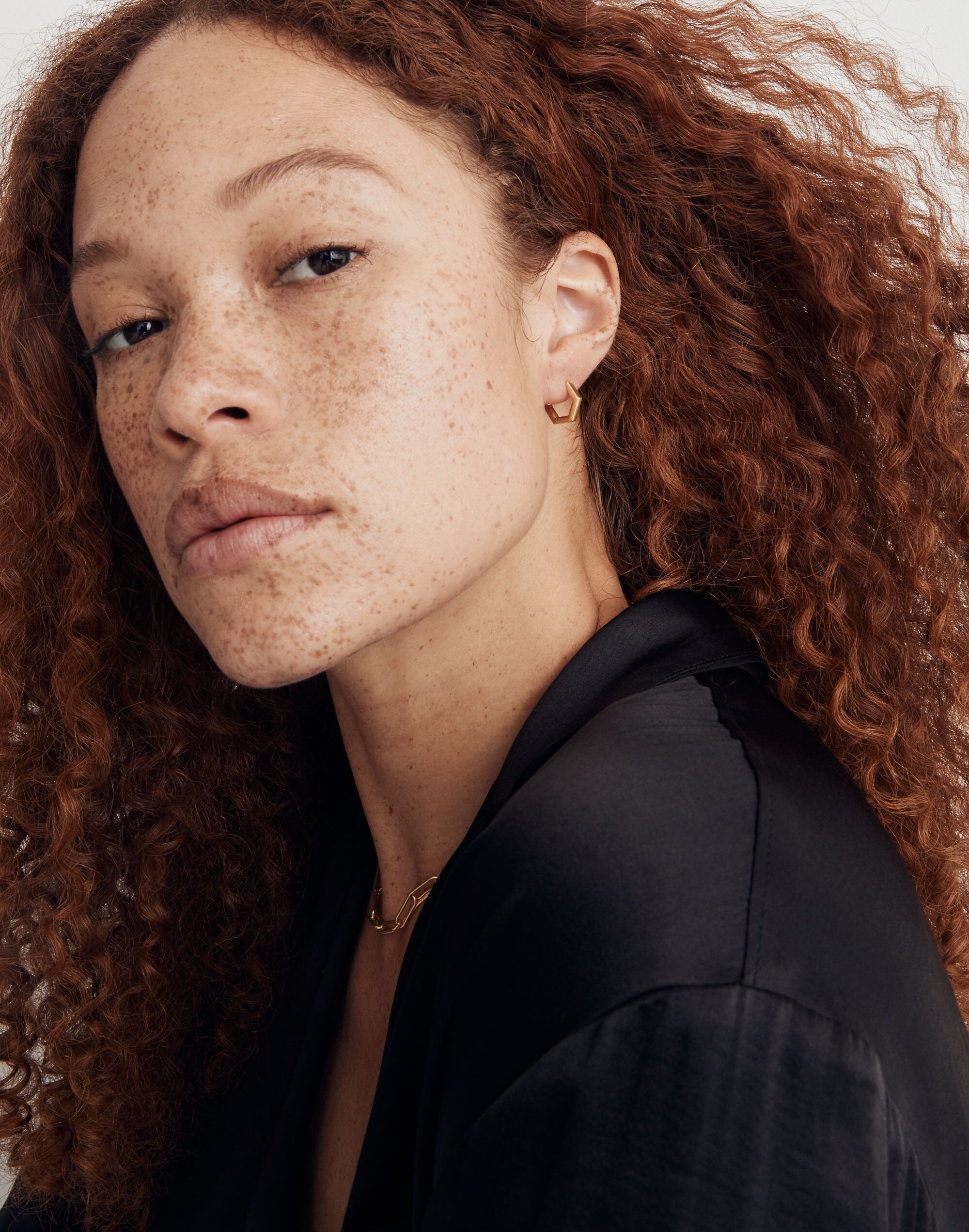 Hexagon Huggie Hoop Earrings