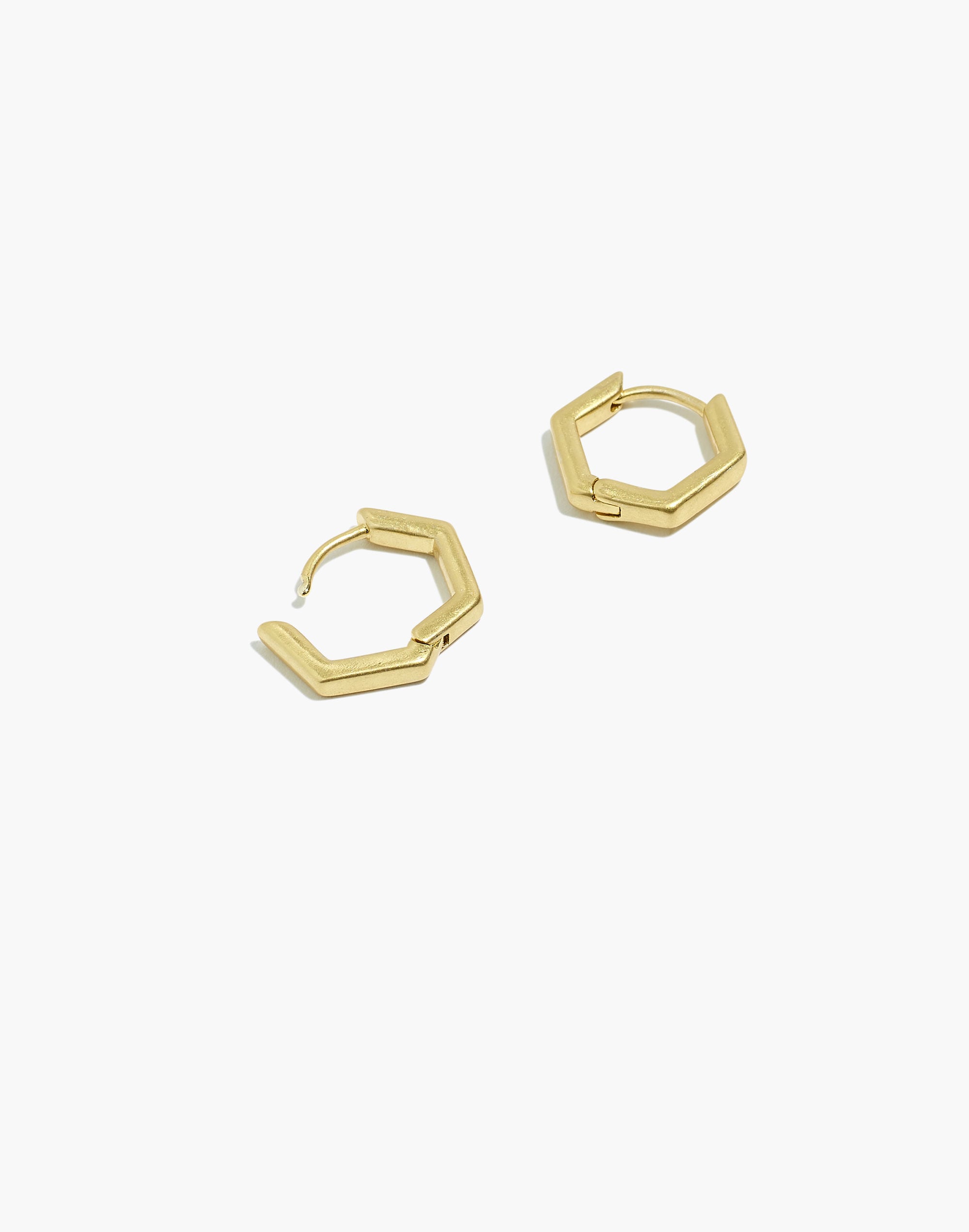 Hexagon Huggie Hoop Earrings