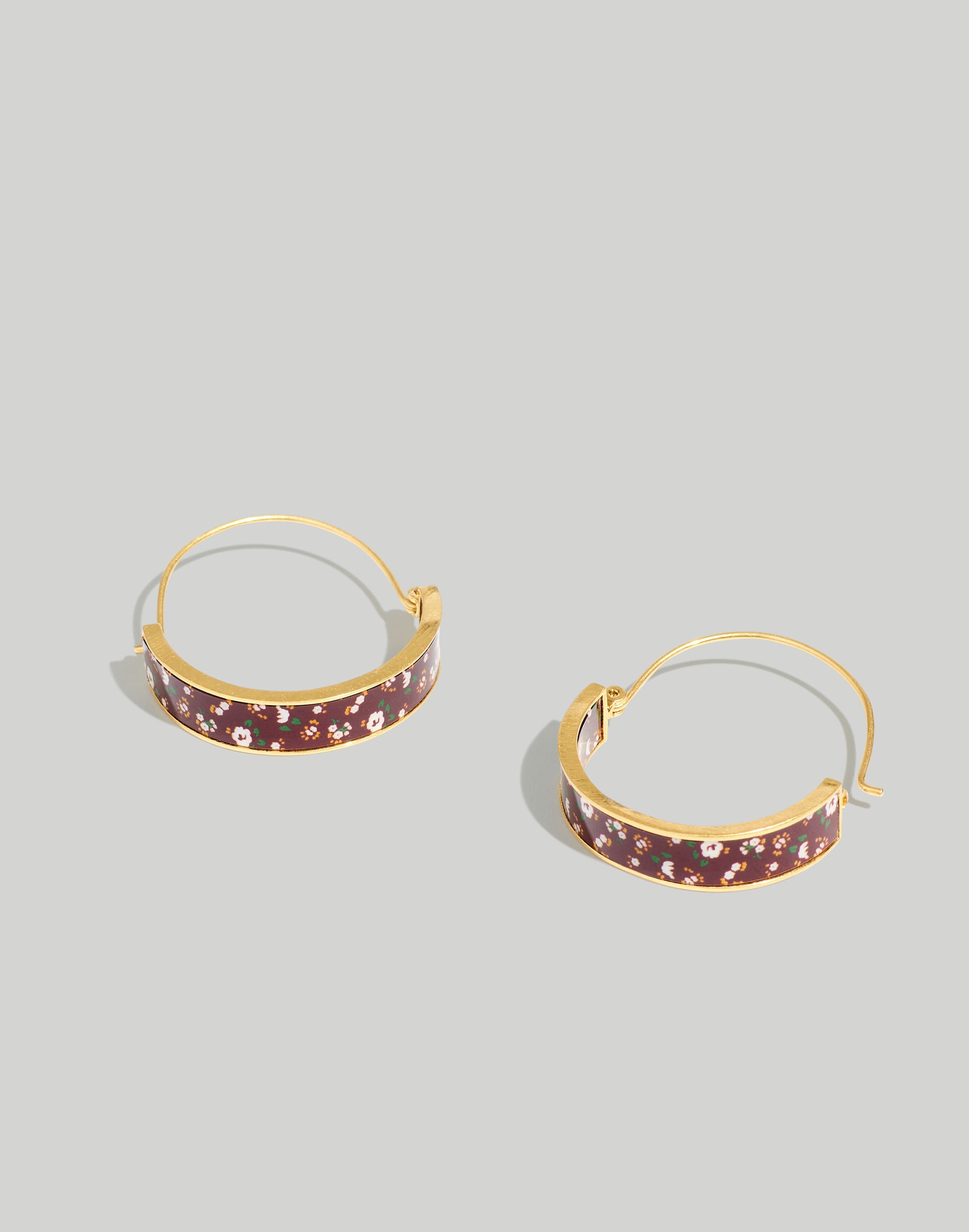 Cottage Floral Medium Hoop Earrings
