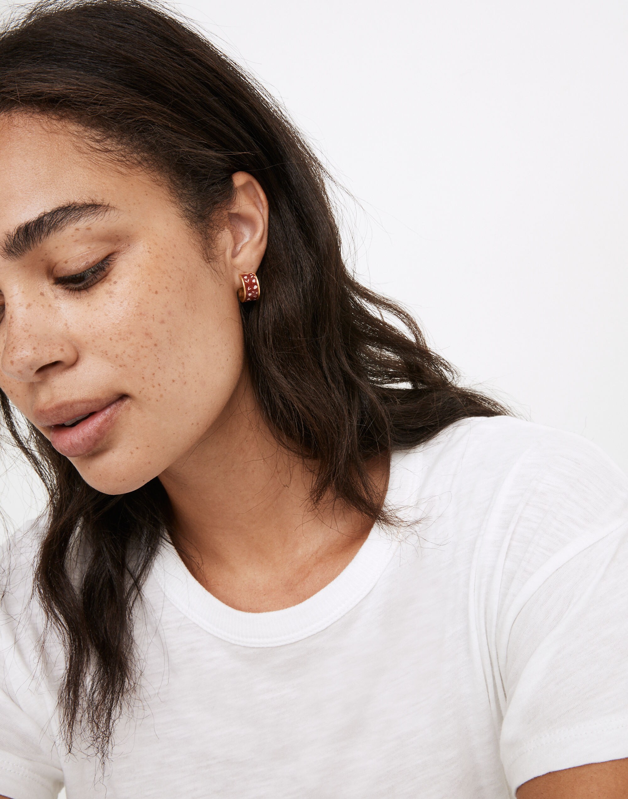 Enamel Park Picnic Huggie Hoop Earrings