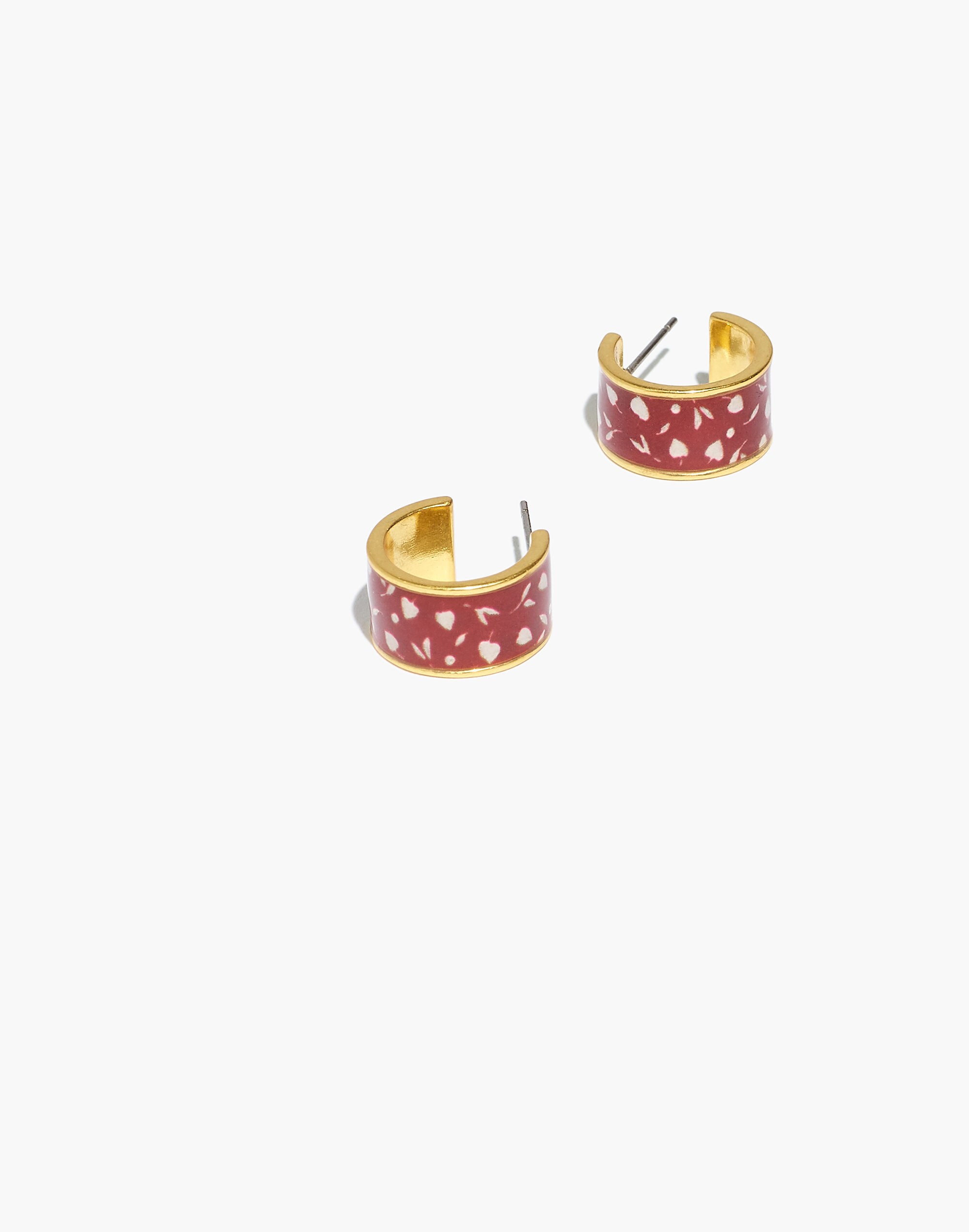 Enamel Park Picnic Huggie Hoop Earrings