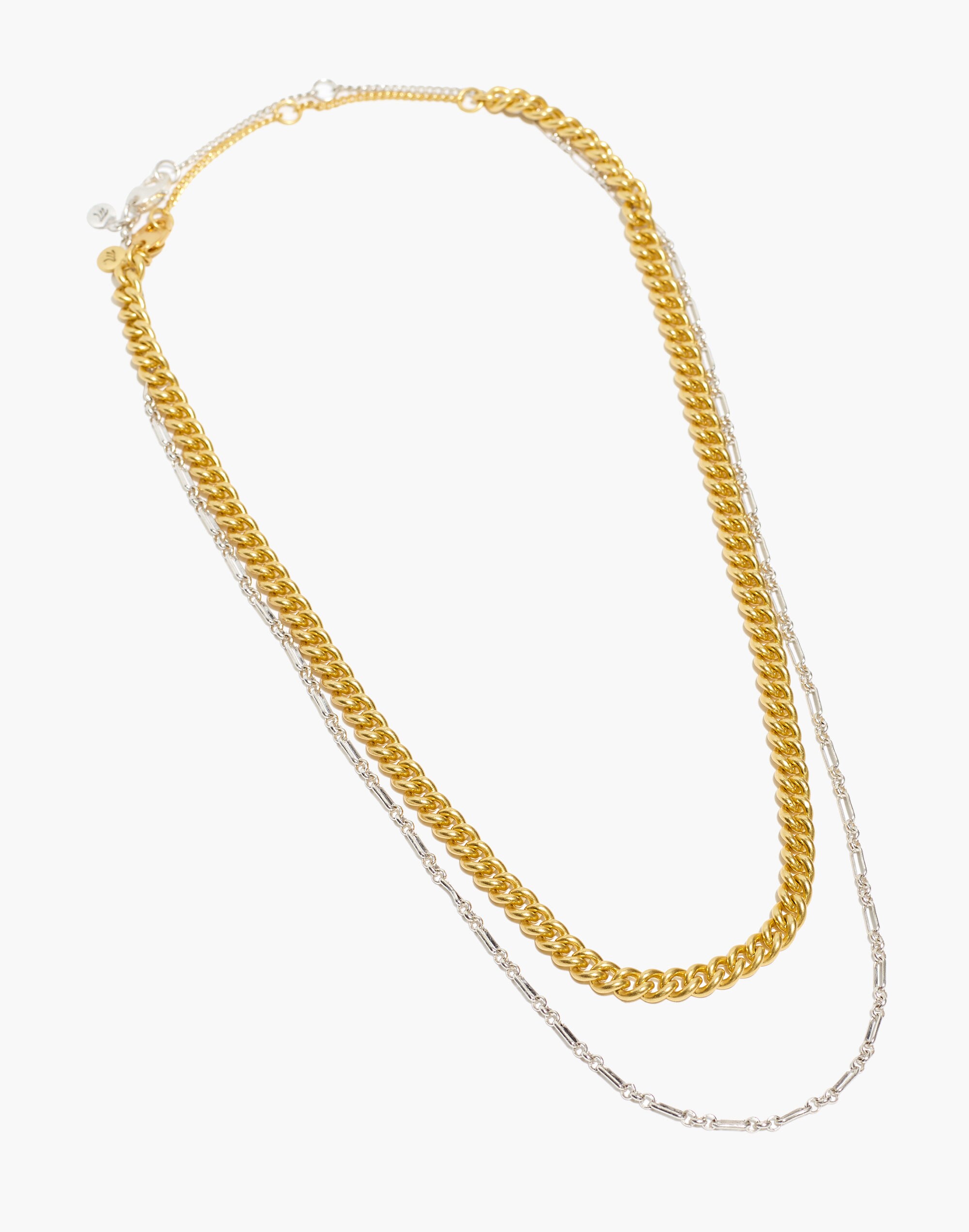 Mixed Metal Chain Necklace Set