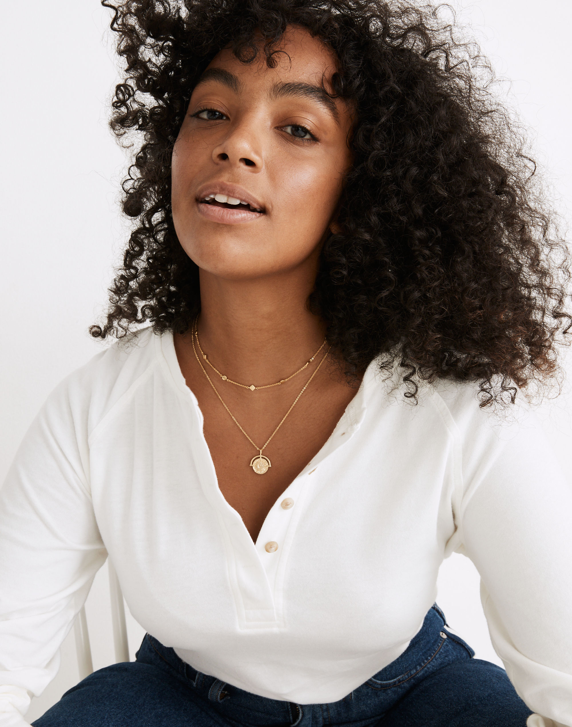 Mixed Shape Station Chain Necklace