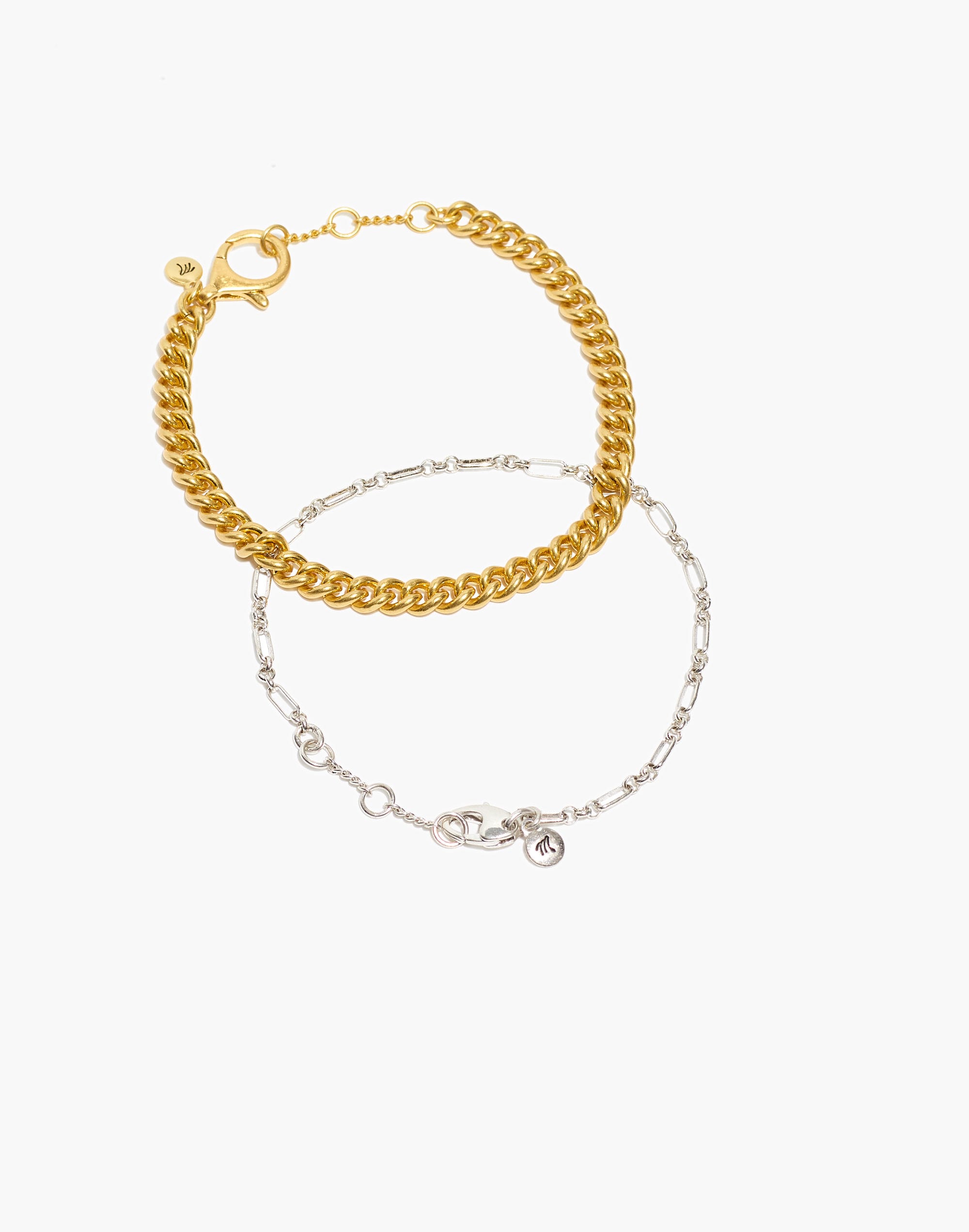 Mixed Metal Chain Bracelet Set