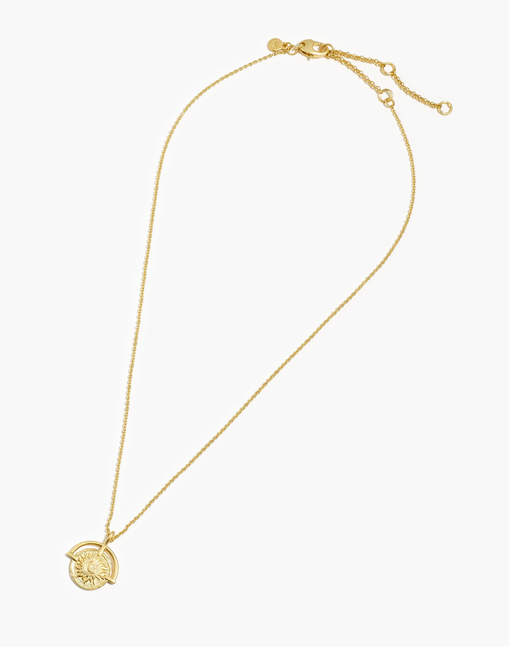 Sunray Coin Pendant Necklace