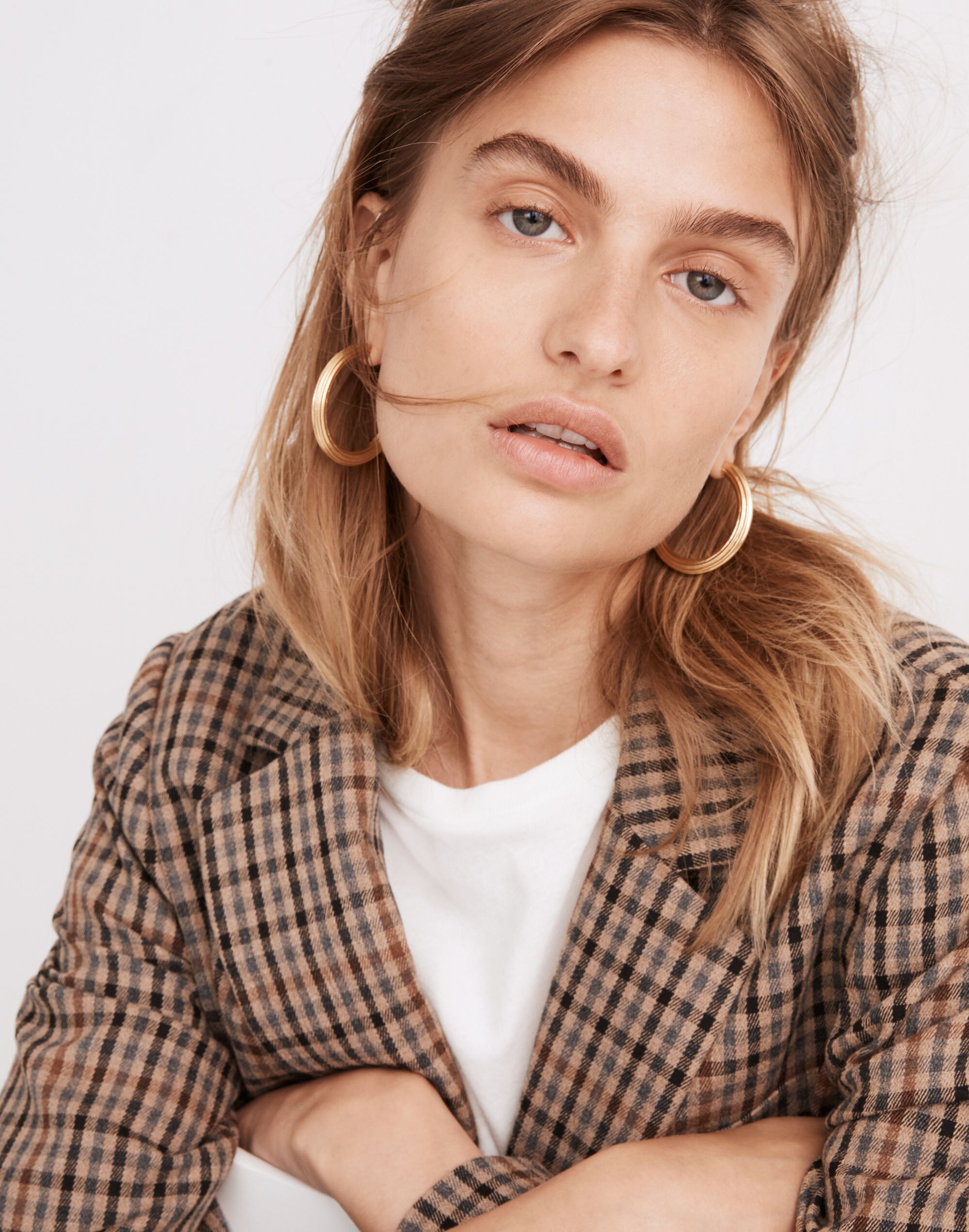 Ribbed Large Hoop Earrings