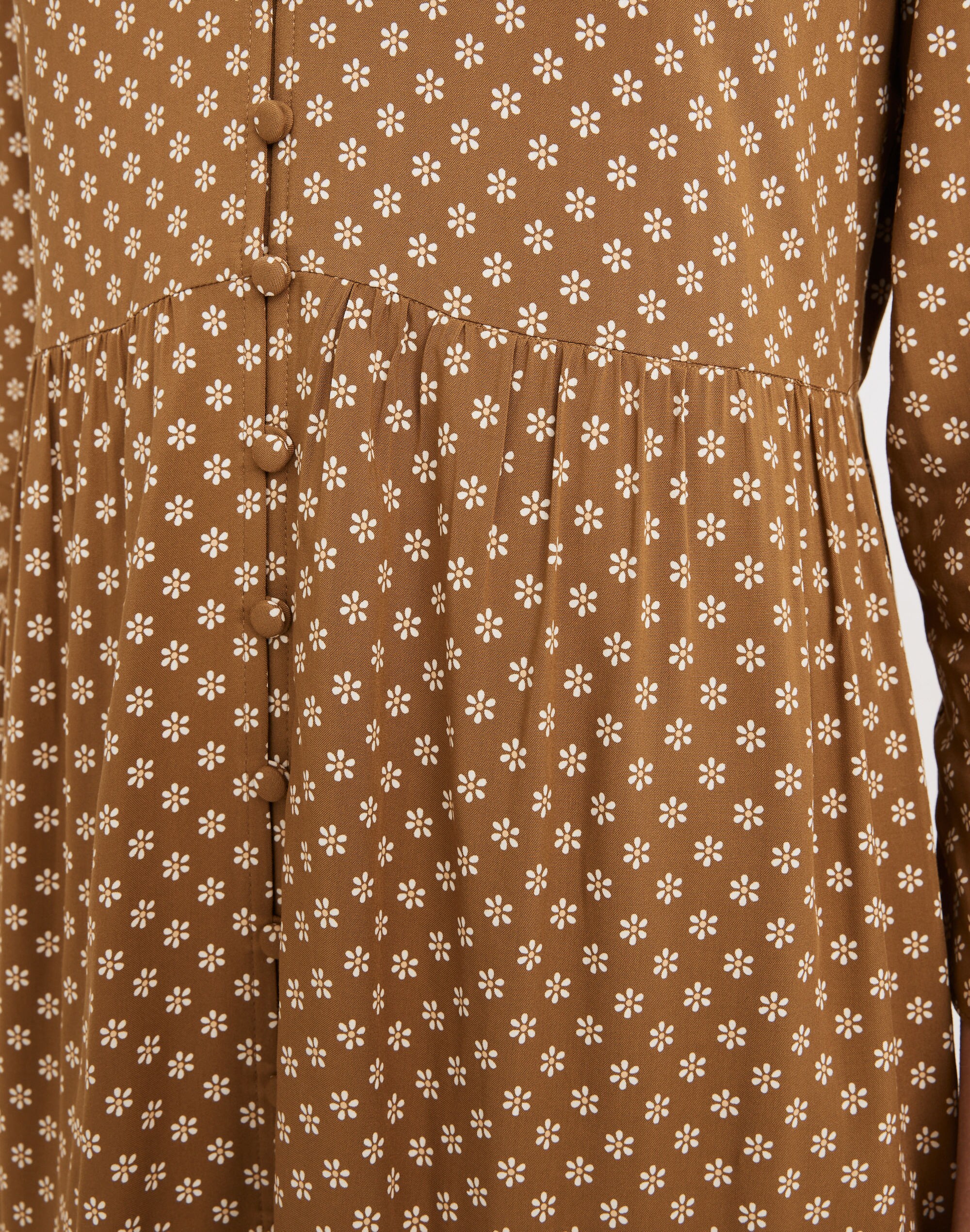 V-Neck Tiered Button-Front Midi Dress in Daisies Forever