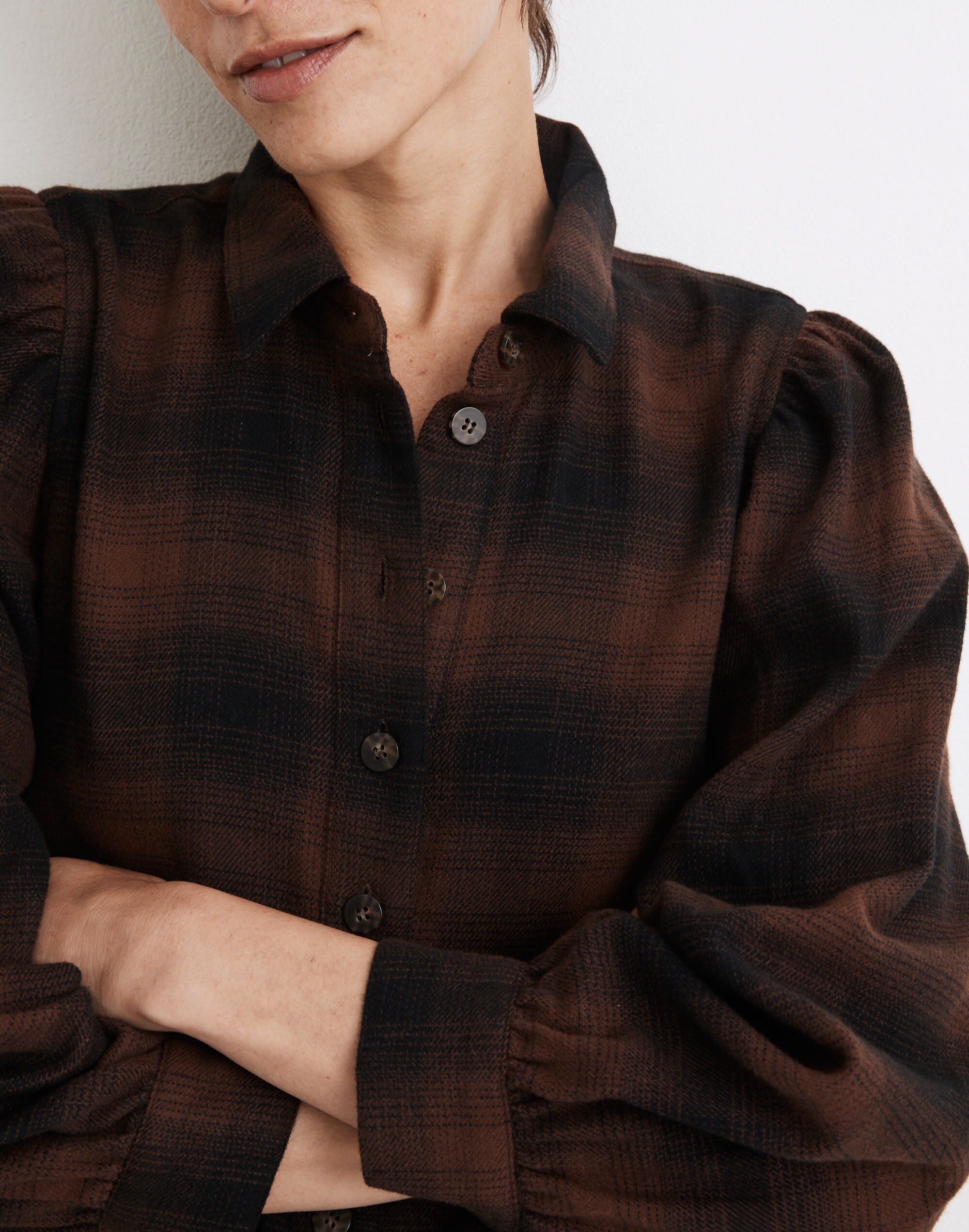 Plaid Flannel Babydoll Shirtdress