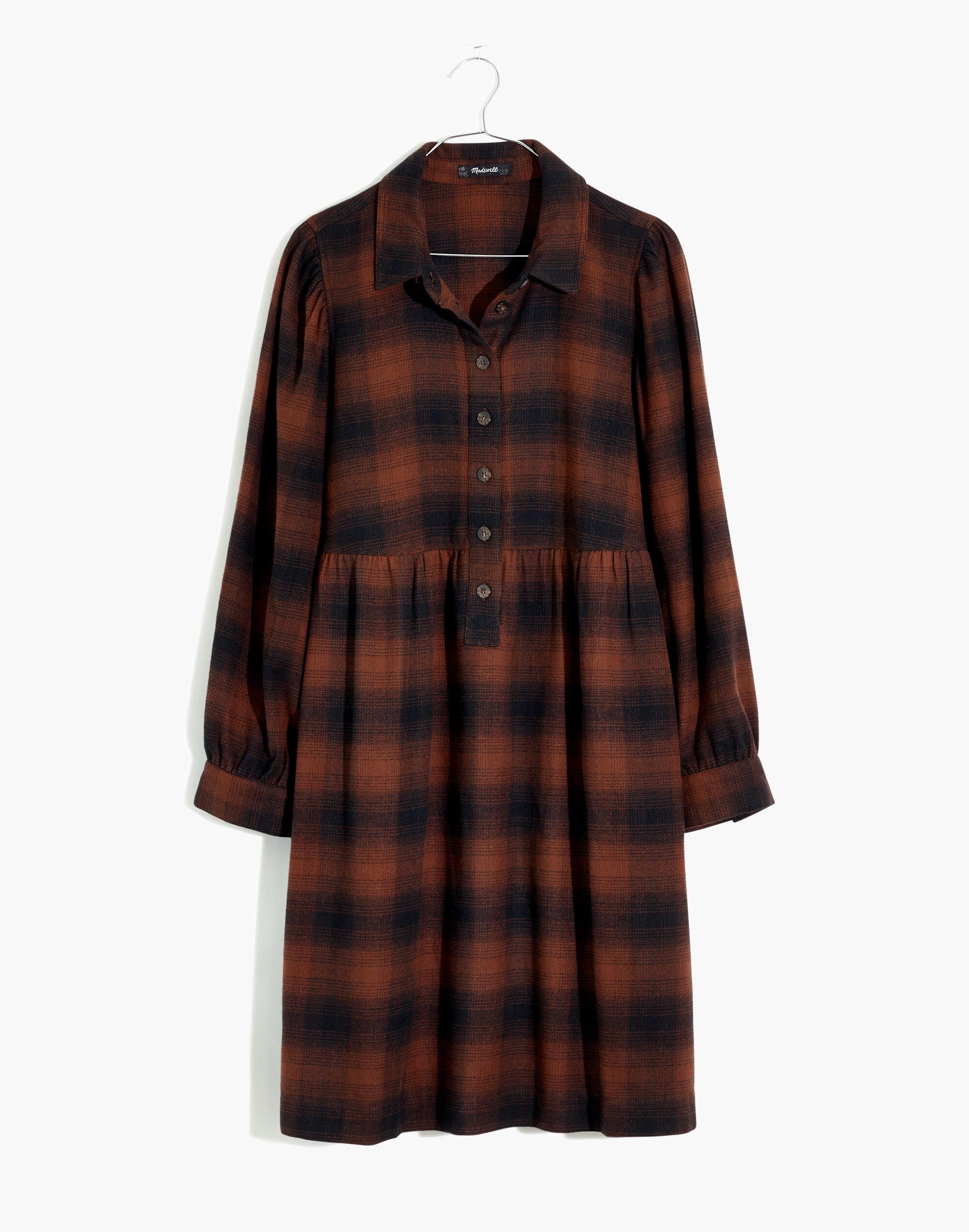 Plaid Flannel Babydoll Shirtdress