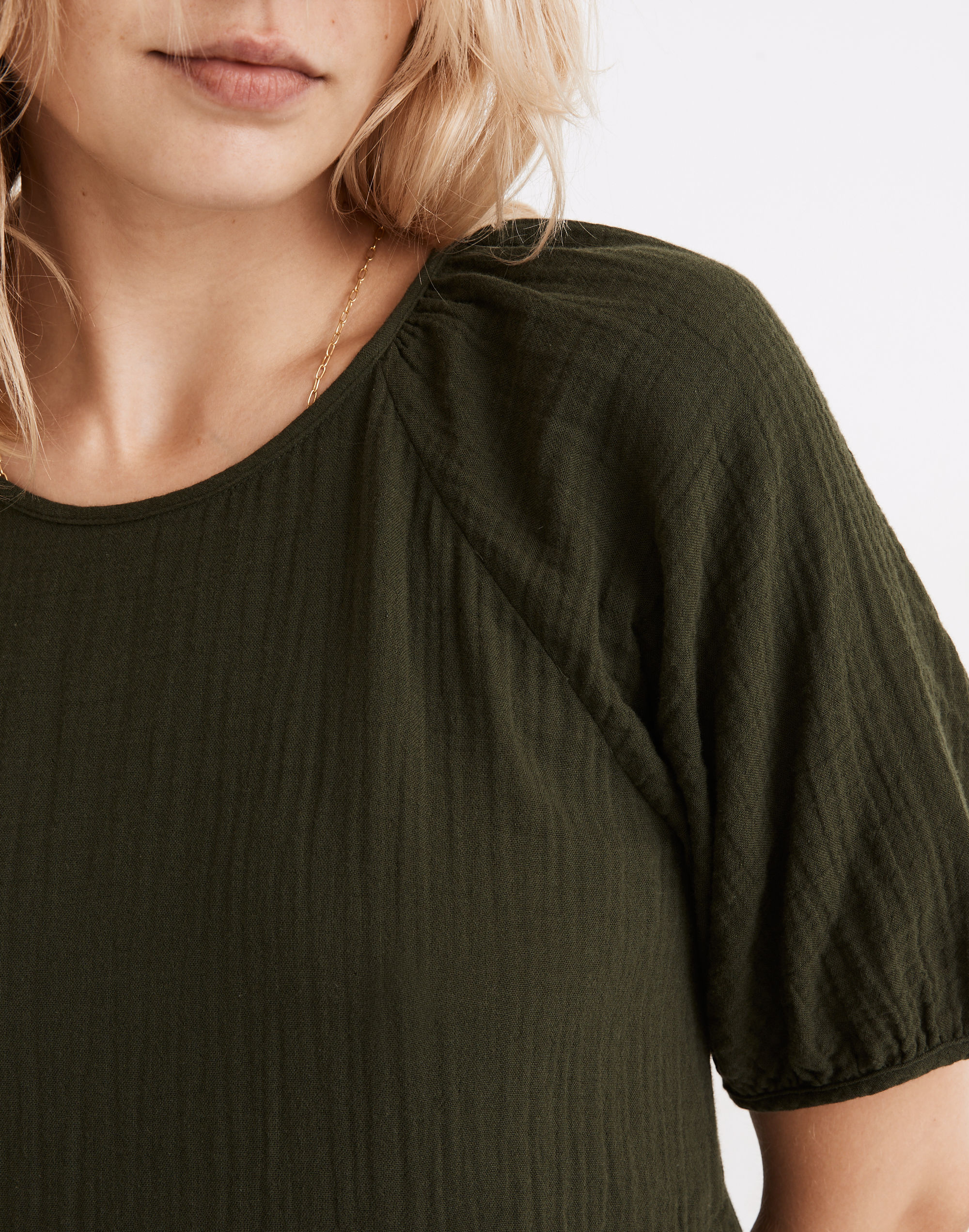 Lightspun Short-Sleeve Cattail Tiered Dress